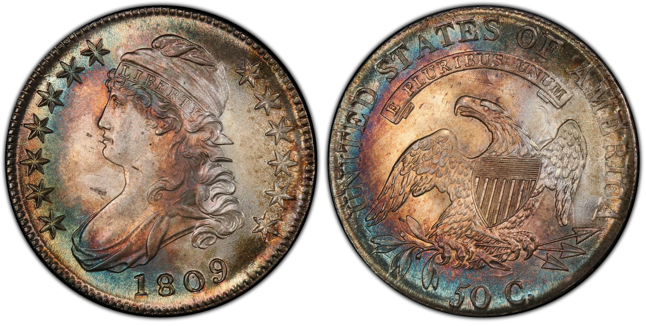 1809 50C Regular Strike Capped Bust Half Dollar PCGS CoinFacts