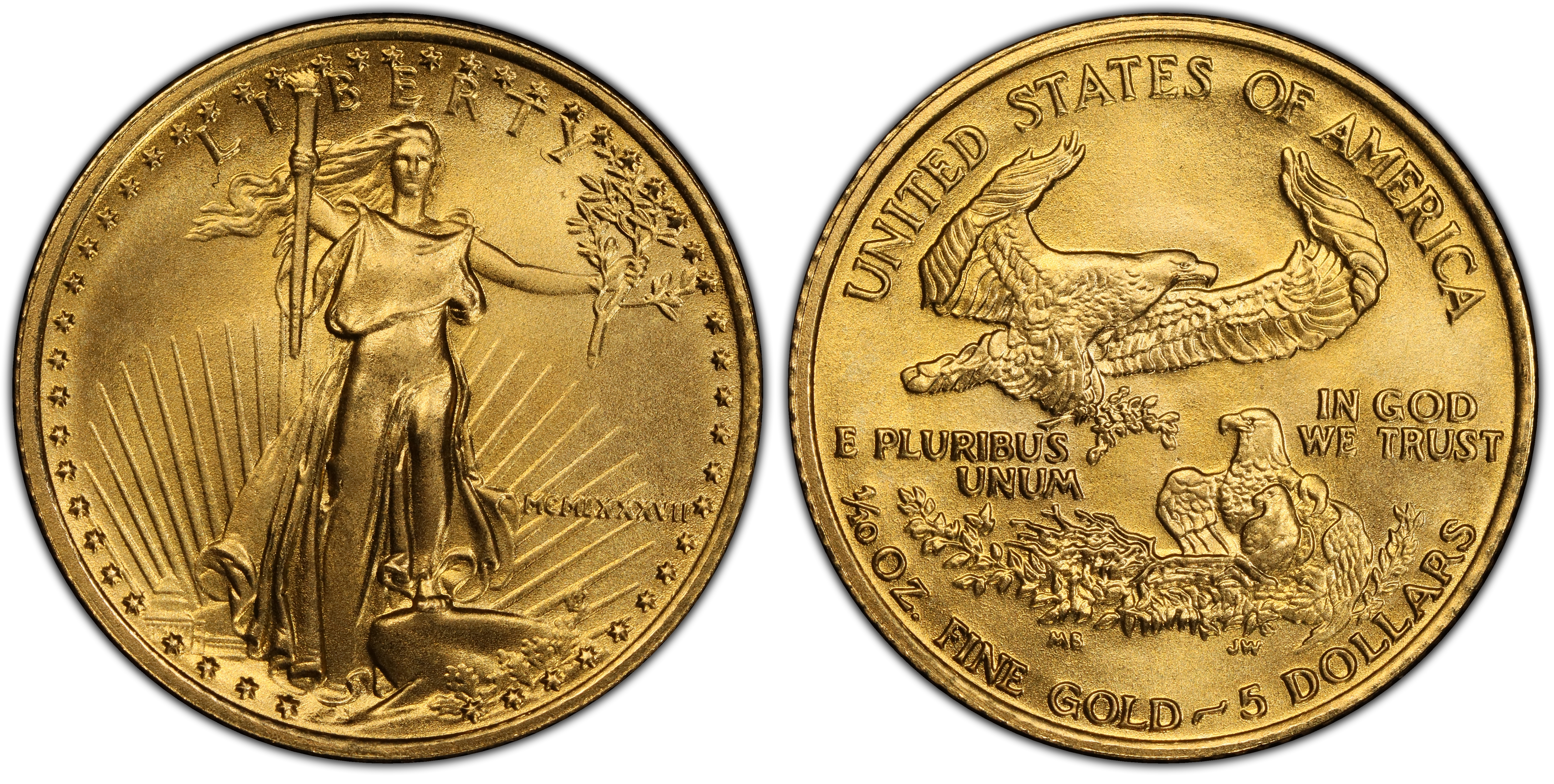 1987 5 Gold Eagle Regular Strike Gold Eagles PCGS CoinFacts