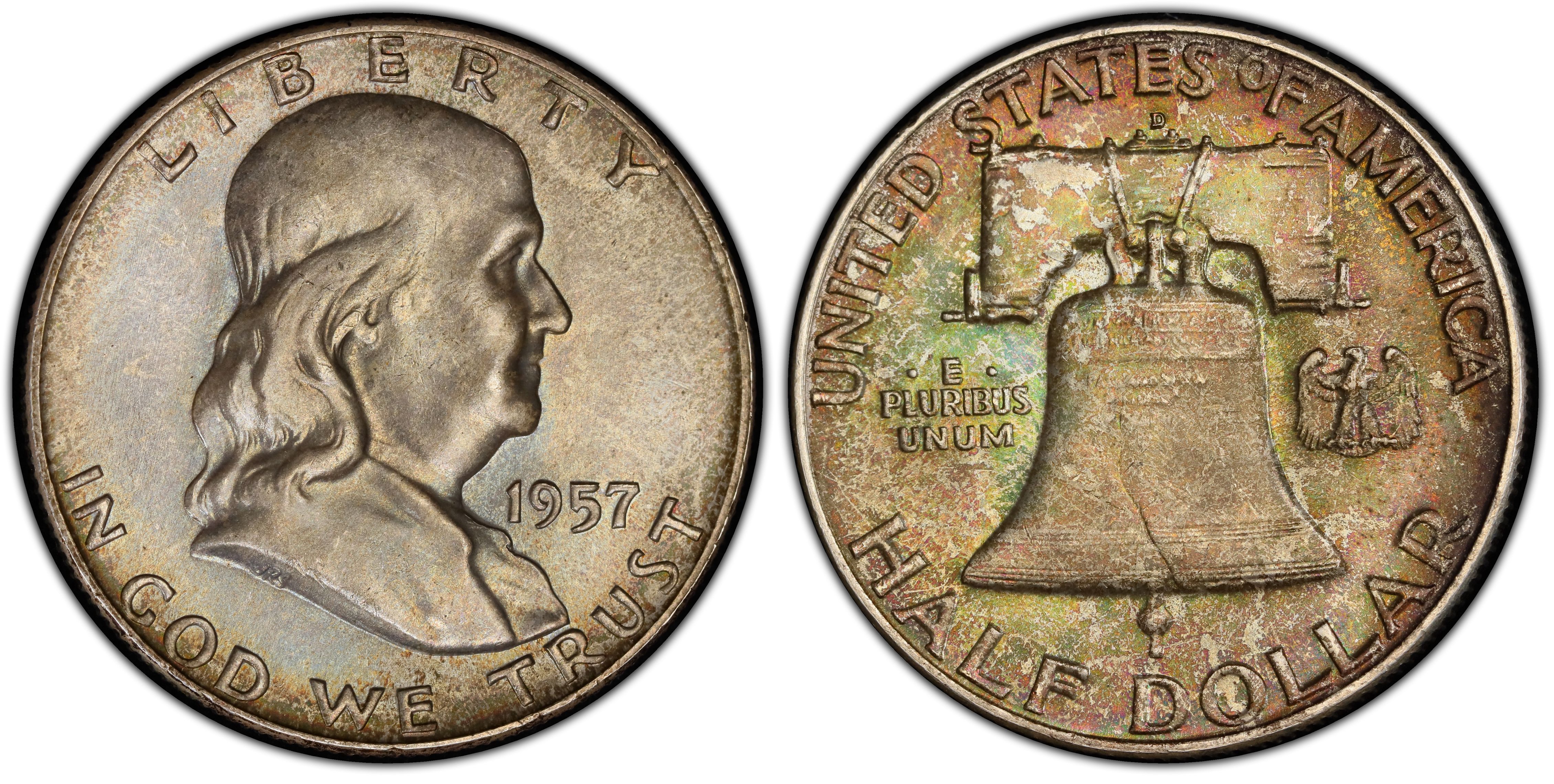 1957-D 50C (Regular Strike) Franklin Half Dollar - PCGS CoinFacts