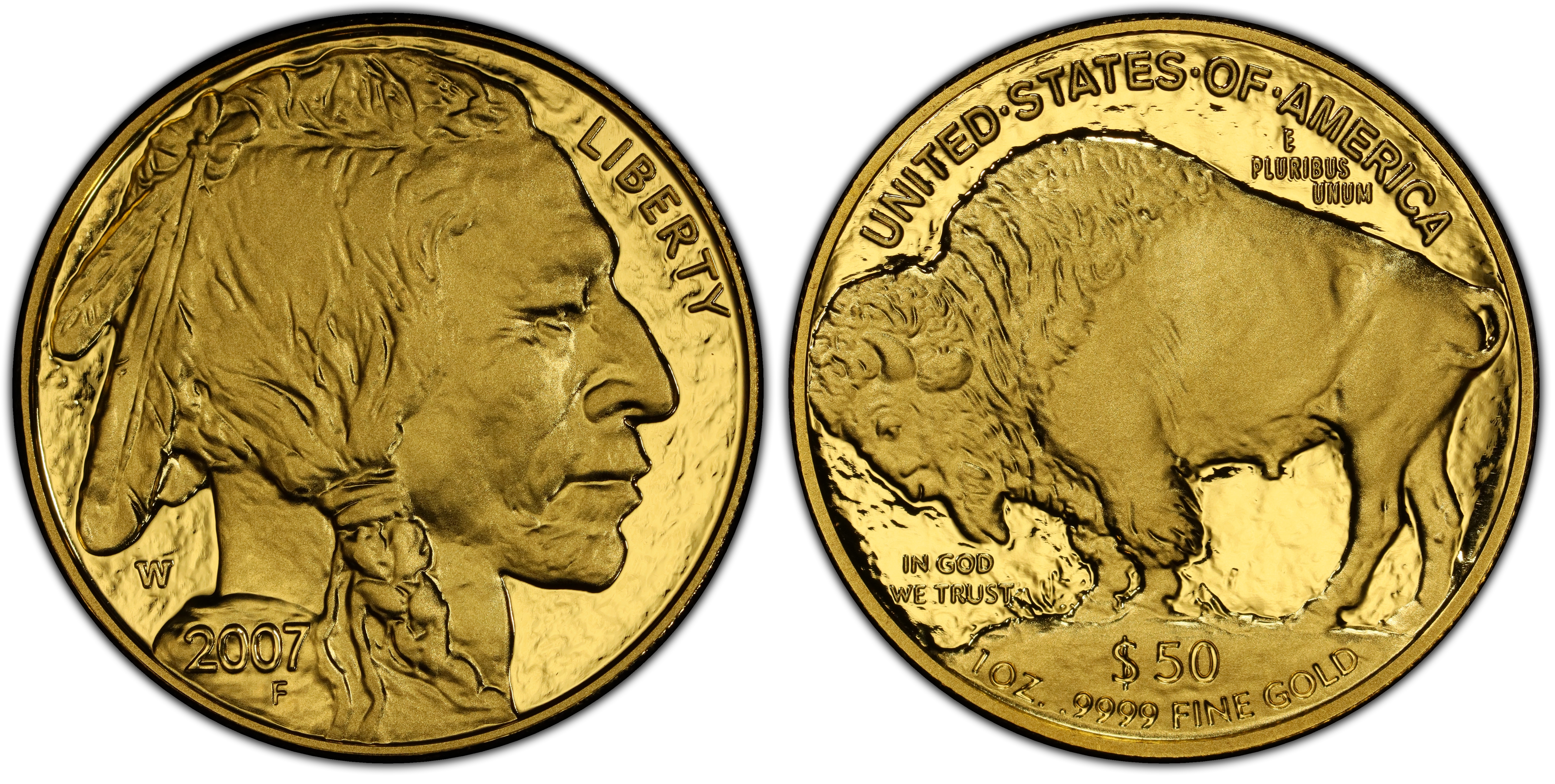 2007-W $50 American Buffalo .9999 Fine Gold, DCAM (Proof) Gold