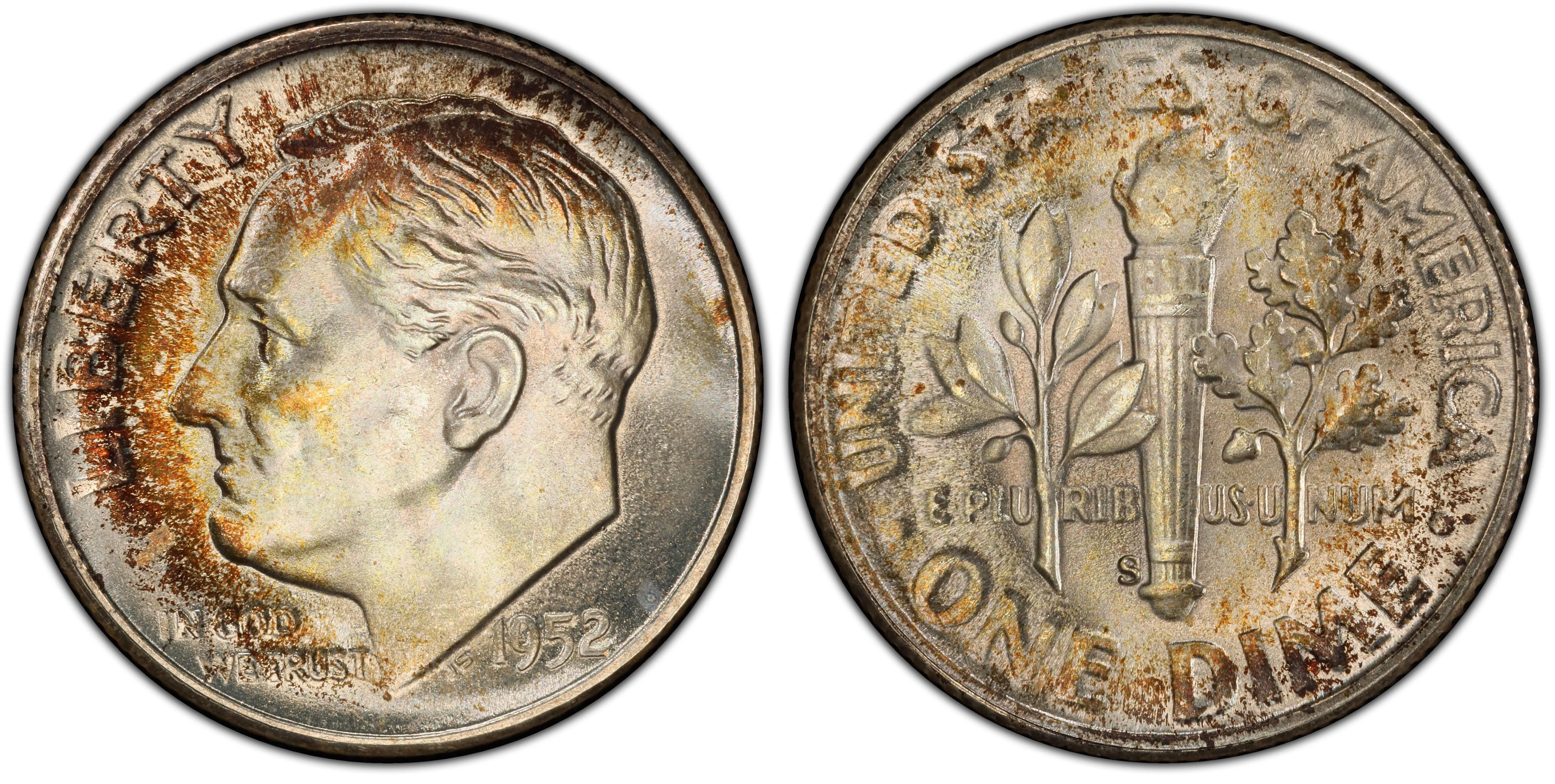 1952 silver dime value