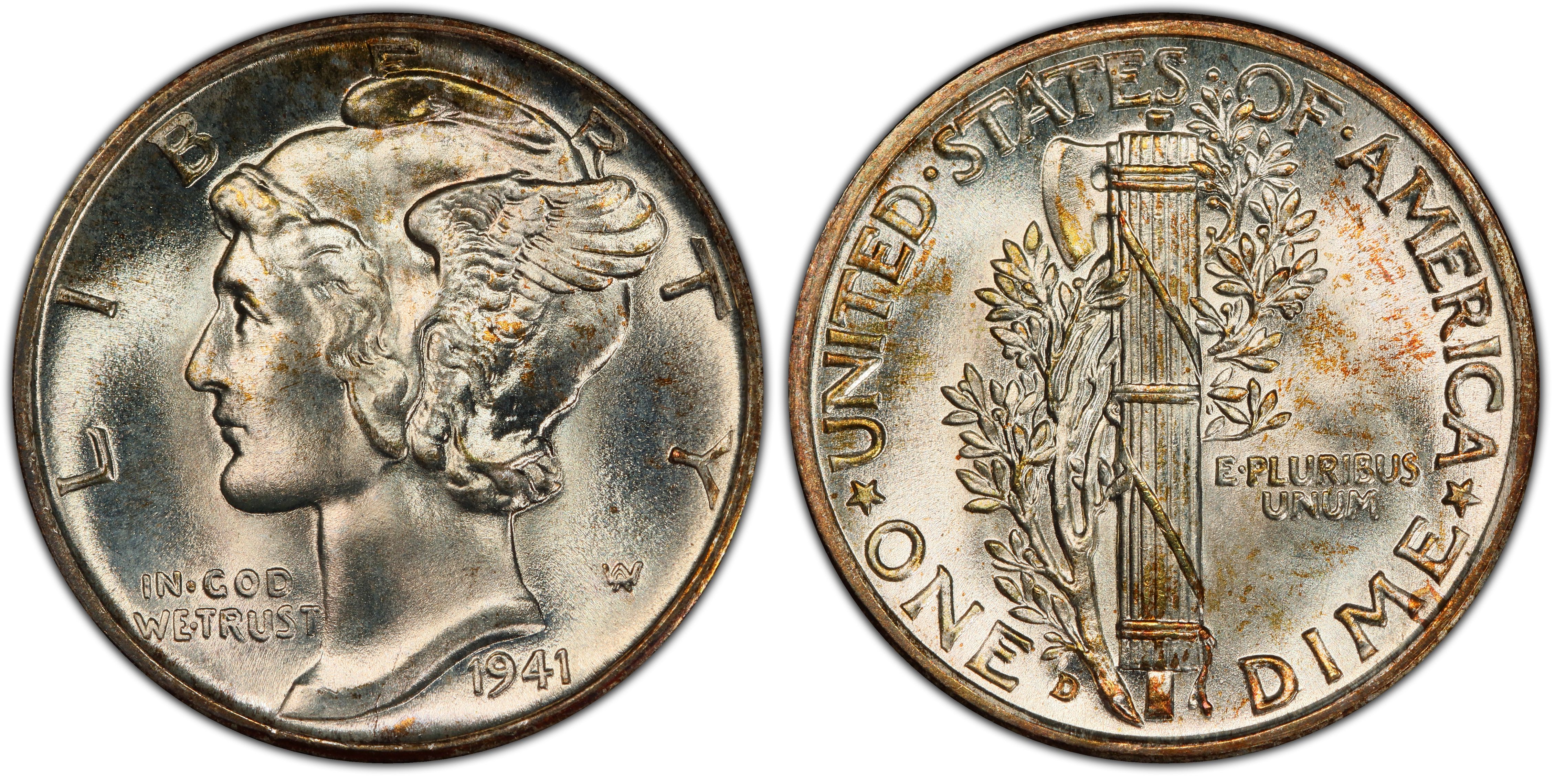 1941 Mercury Dime - Beautiful Toning !