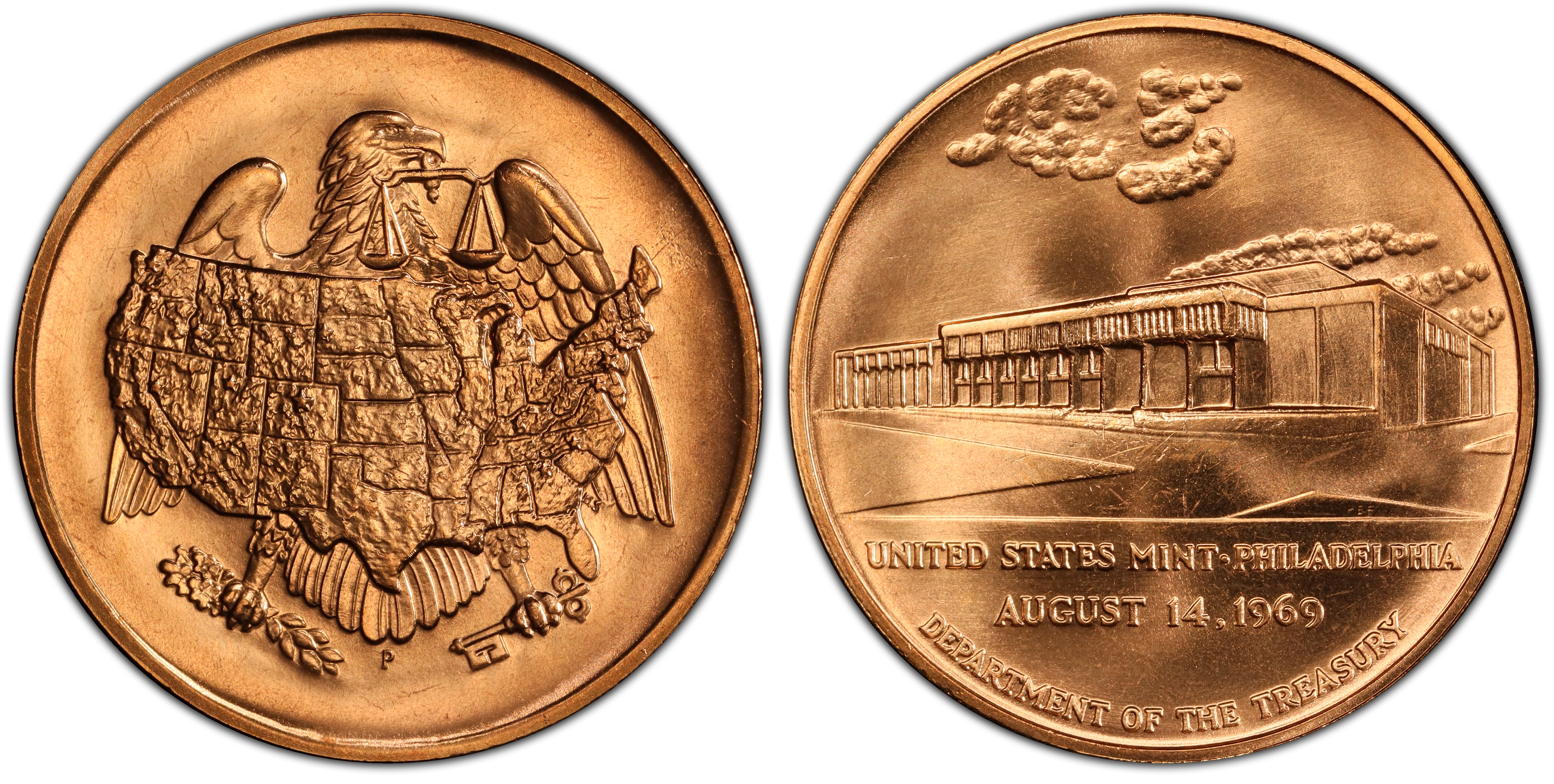 1969 Medal Philadelphia Mint Bronze 1 5 16