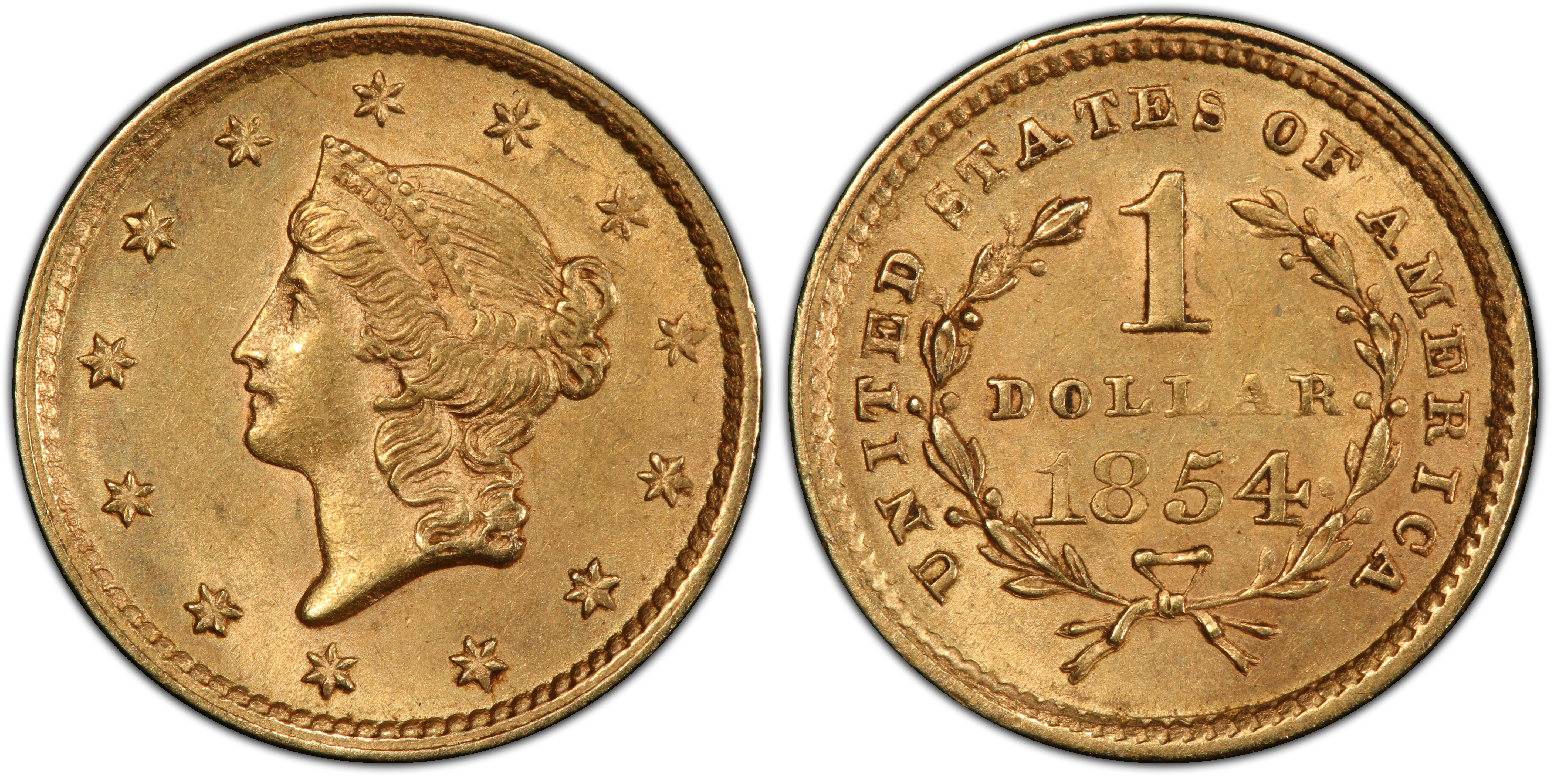 Images of Gold Dollar 1854 G$1 Type 1 - PCGS CoinFacts