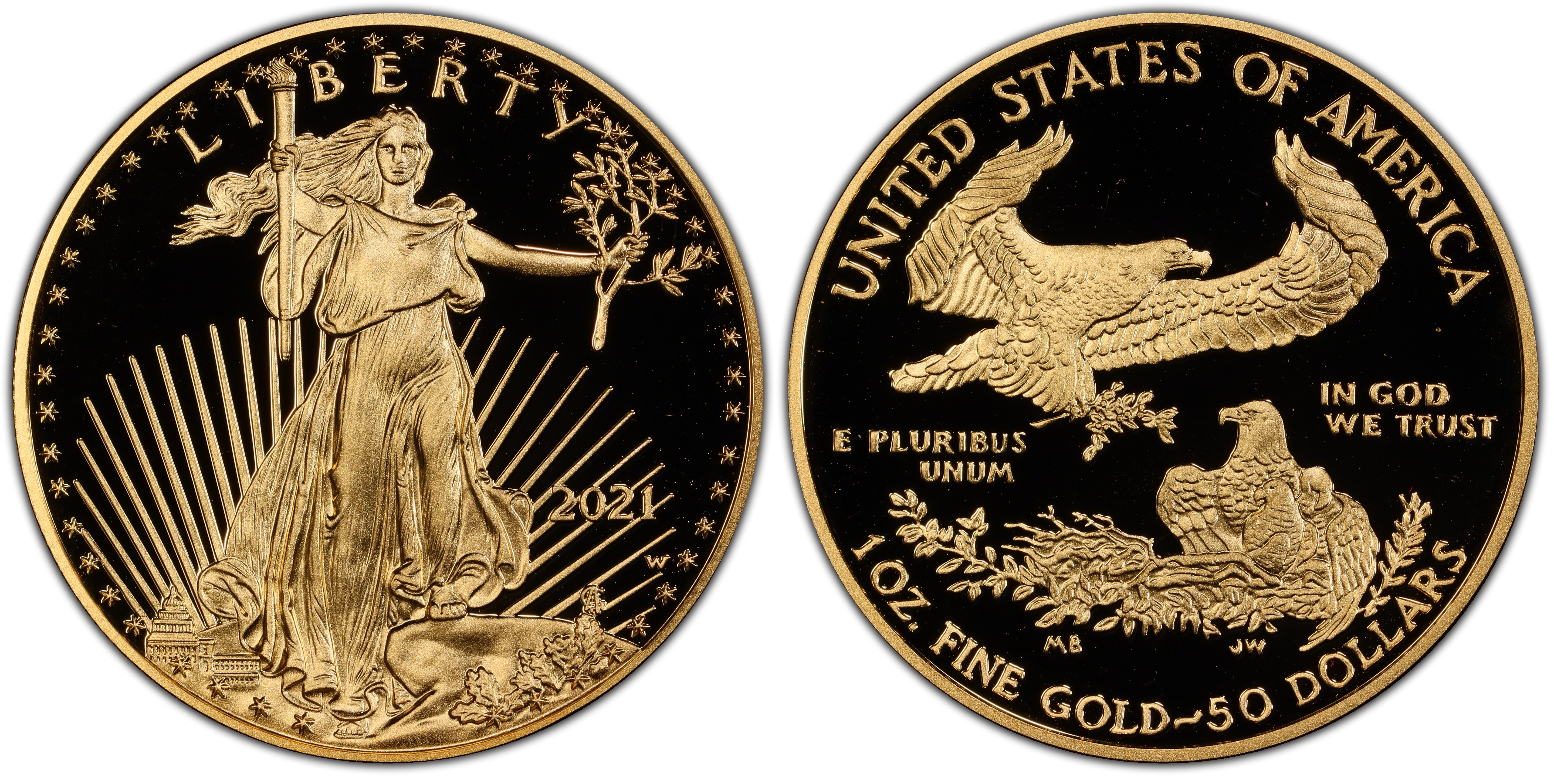 アンティークコイン 金貨 2021-W $50 Gold Eagle T2 PCGS PR70DCAM