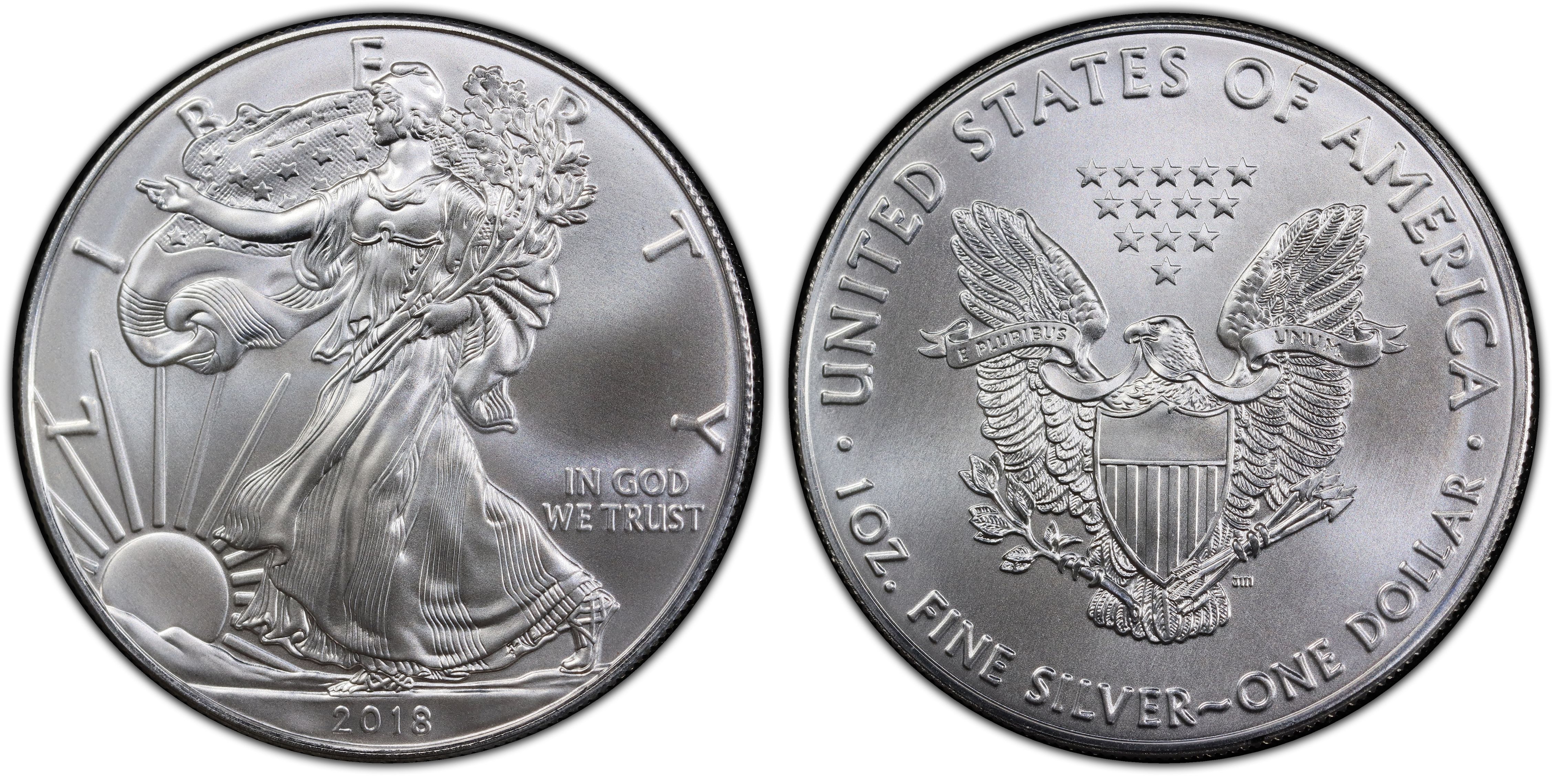 2018 $1 Silver Eagle (Regular Strike) Silver Eagles - PCGS CoinFacts