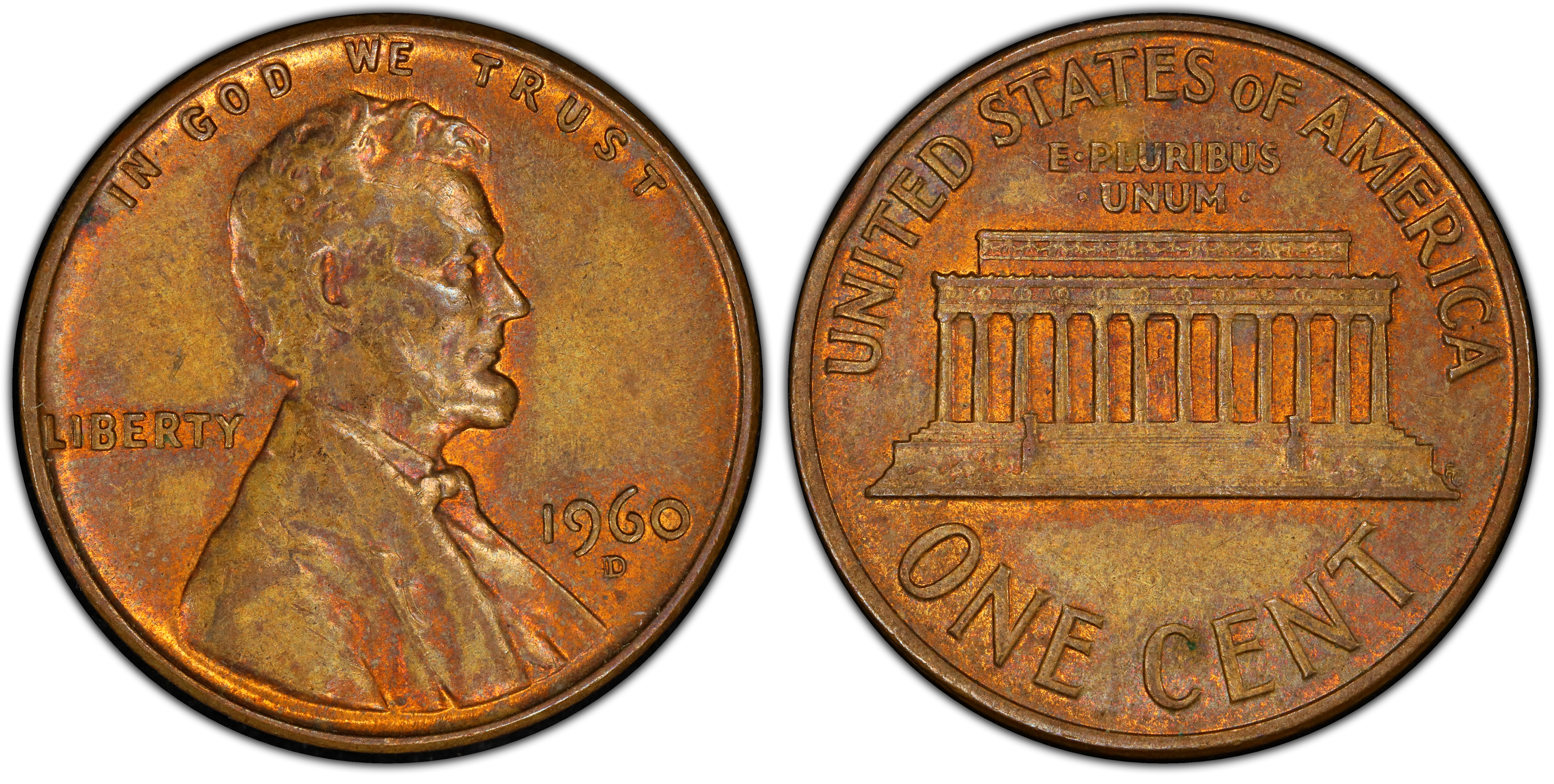 1960-D/D 1C Small/Large Date, BN (Regular Strike) Lincoln Cent