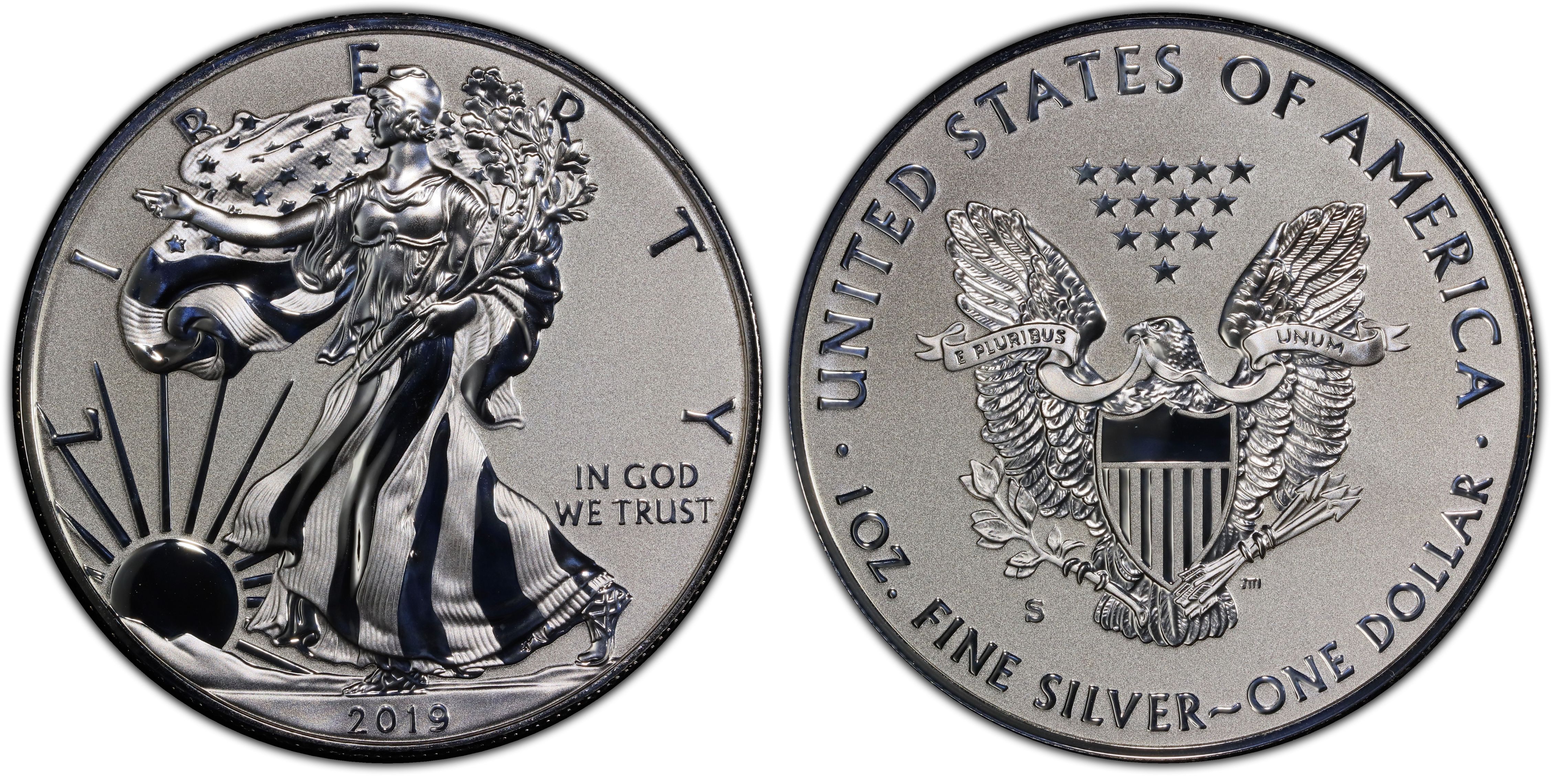 2019-S $1 Silver Eagle Enhanced Rev PR First Strike (Proof) Silver