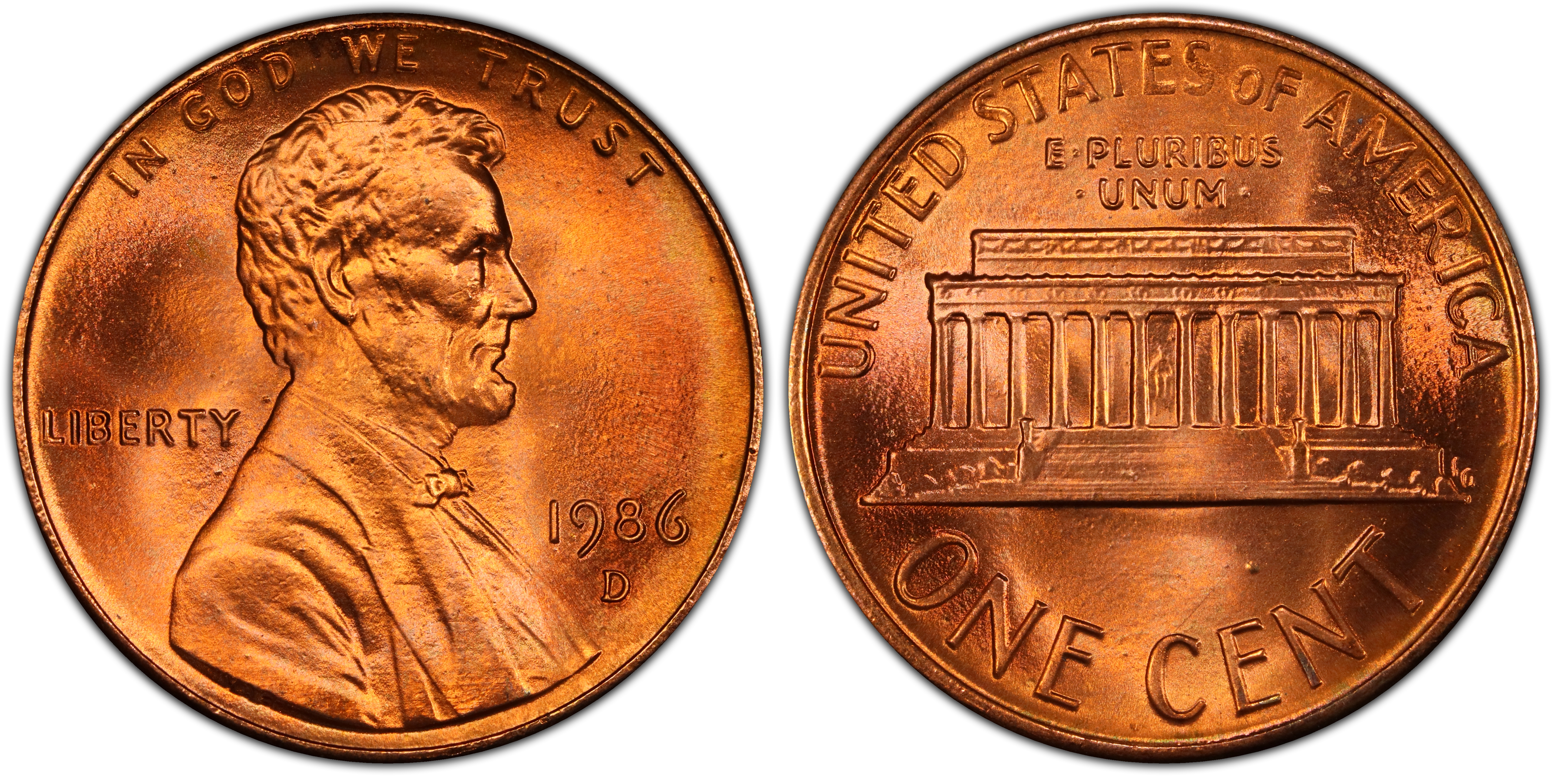 1986-D 1C, RD (Regular Strike) Lincoln Cent (Modern) - PCGS CoinFacts