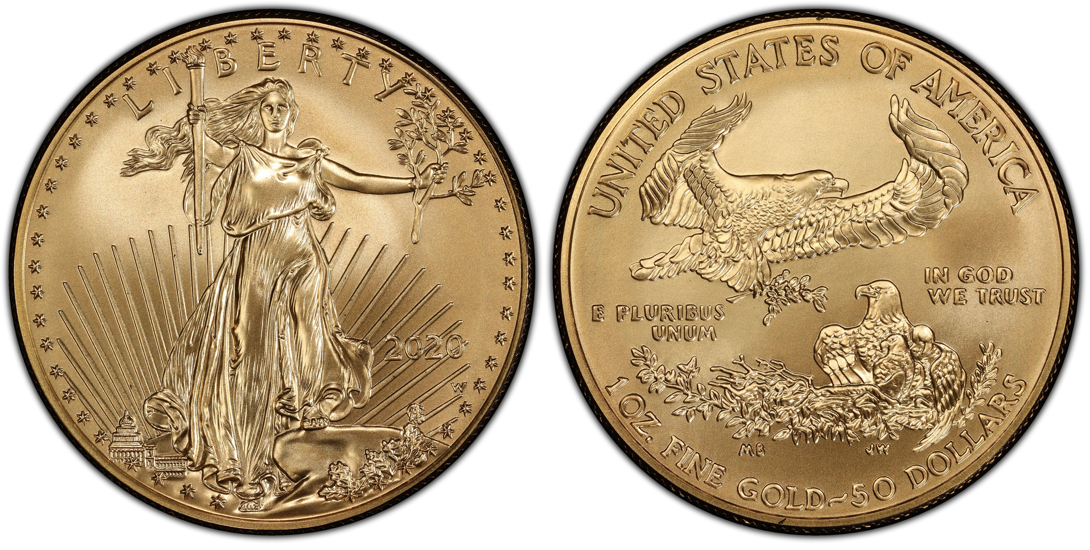 アンティークコイン 金貨 2020 W American Gold Eagle Burnished 1 oz