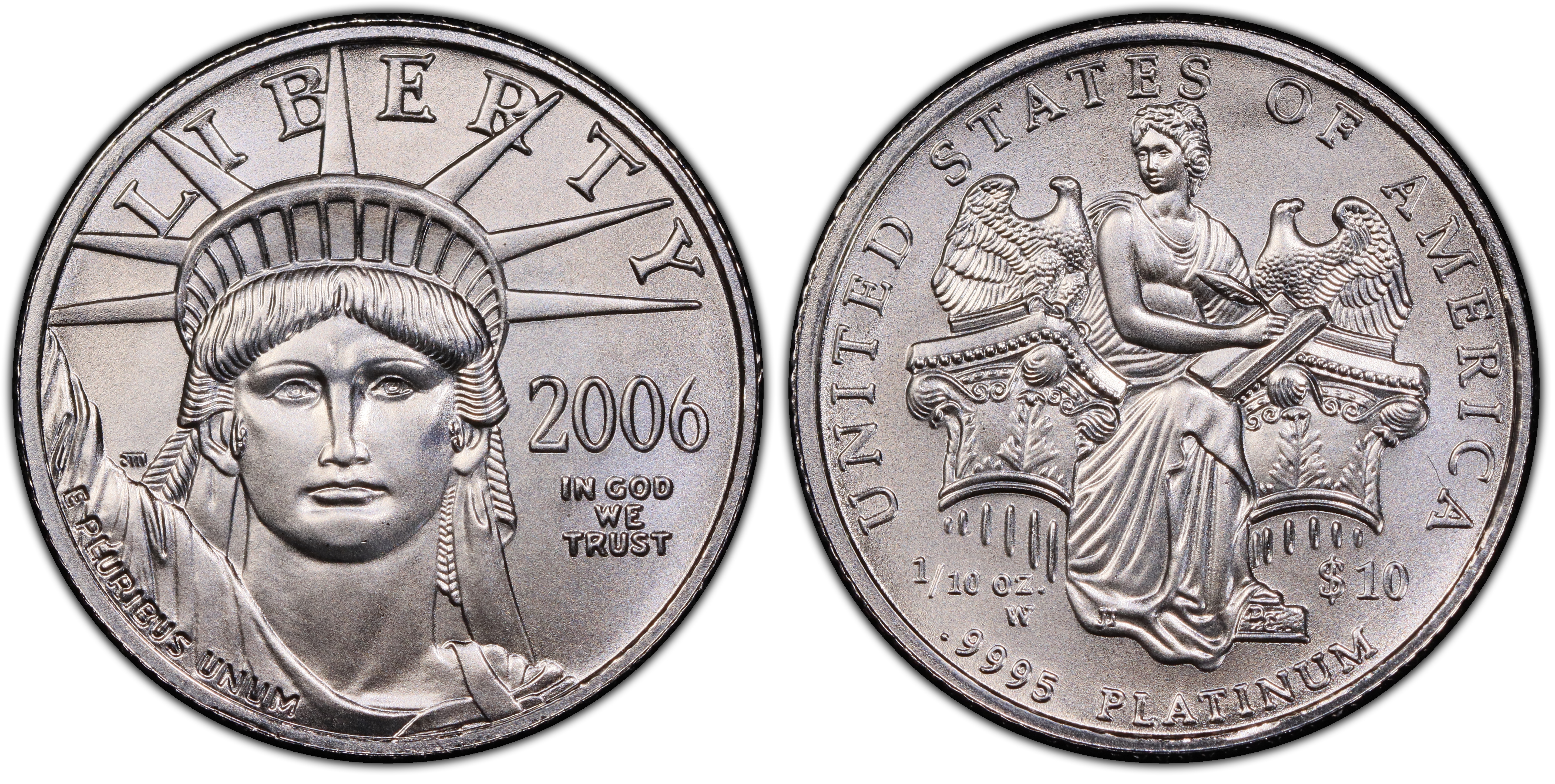 2006-W $10 Burnished St. of Liberty (Special Strike) Platinum