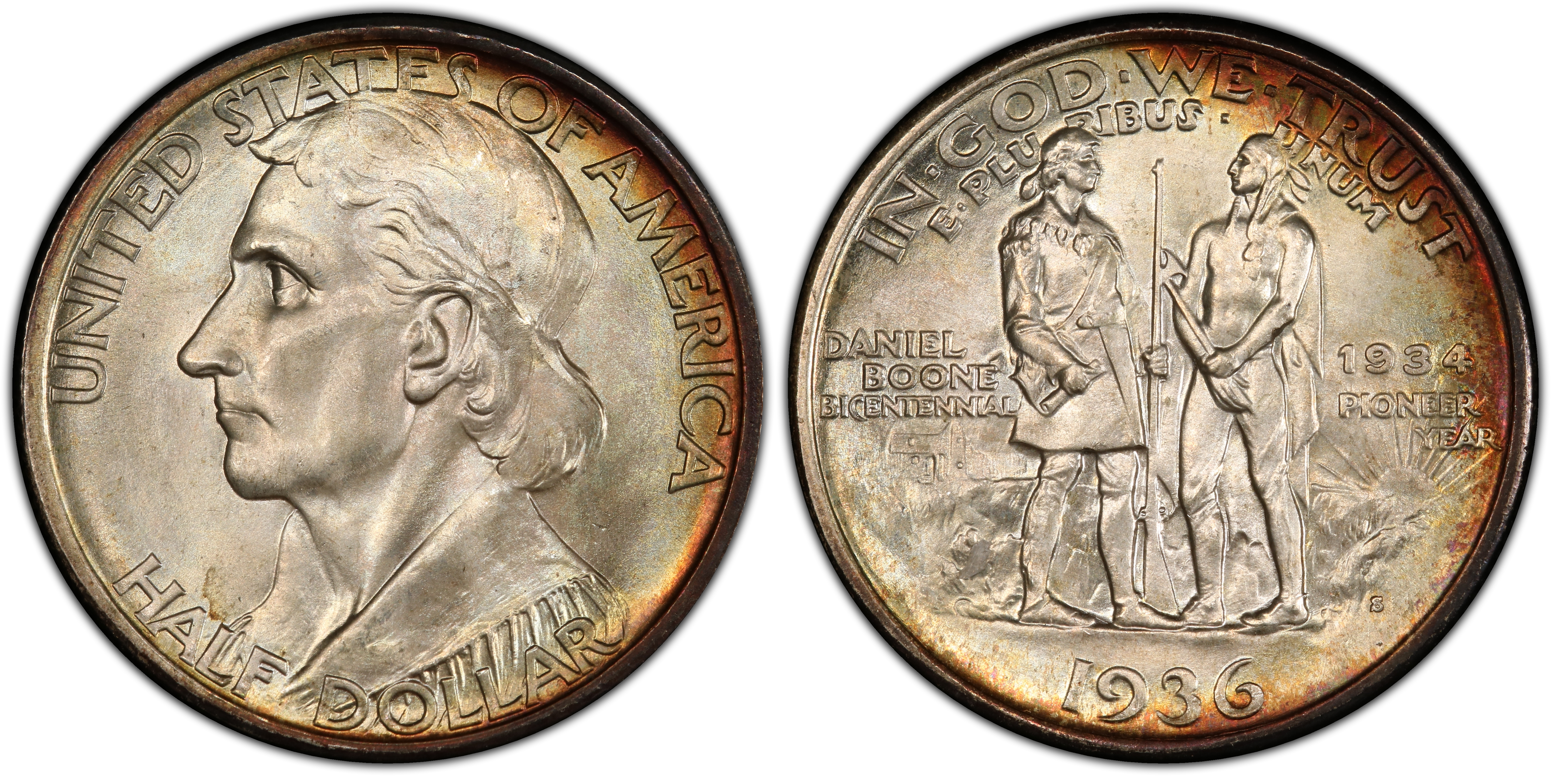 1936-S 50C Boone (Regular Strike) Silver Commemorative - PCGS