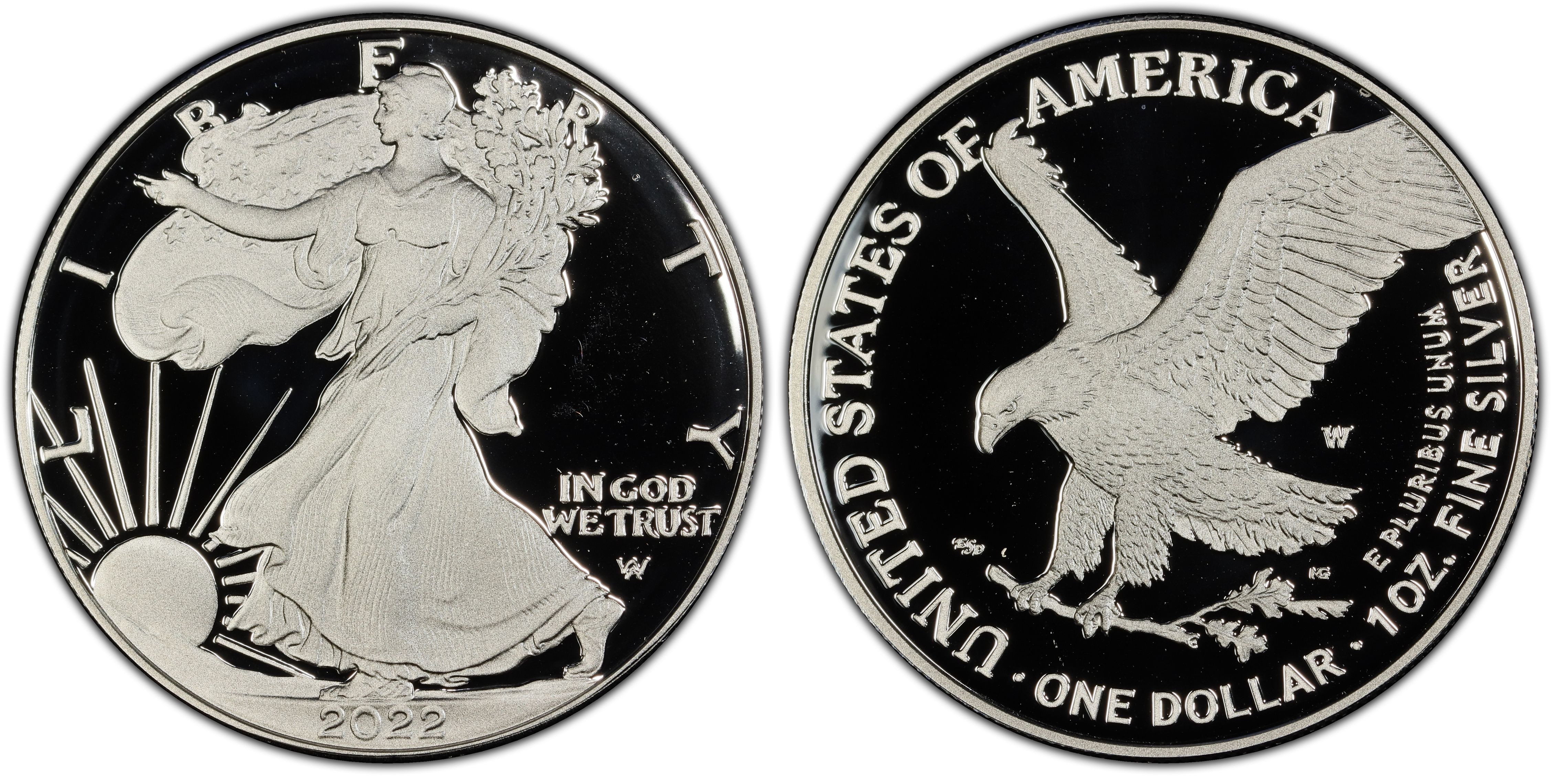 2022W 1 Silver Eagle First Strike, DCAM (Proof) Silver Eagles PCGS