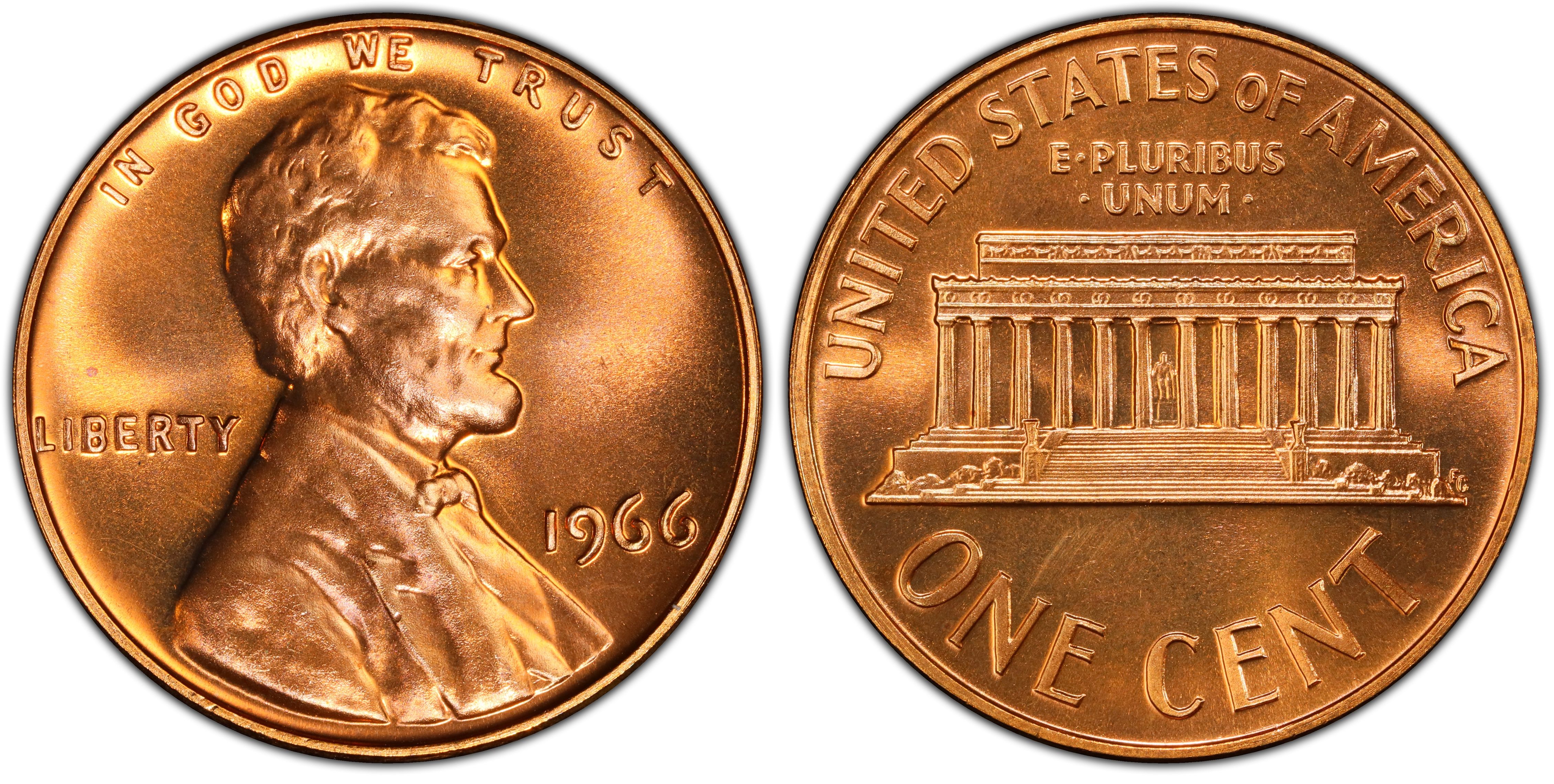 1966 SMS Lincoln Memorial Cent PCGS SP-66 RD, Buy 3 Items, Get $5 Off!!