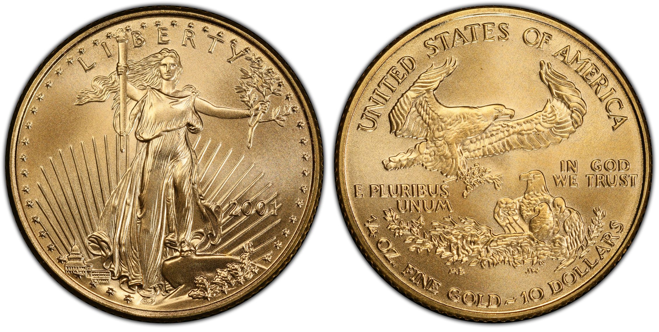 2001 10 Gold Eagle Regular Strike Gold Eagles PCGS CoinFacts