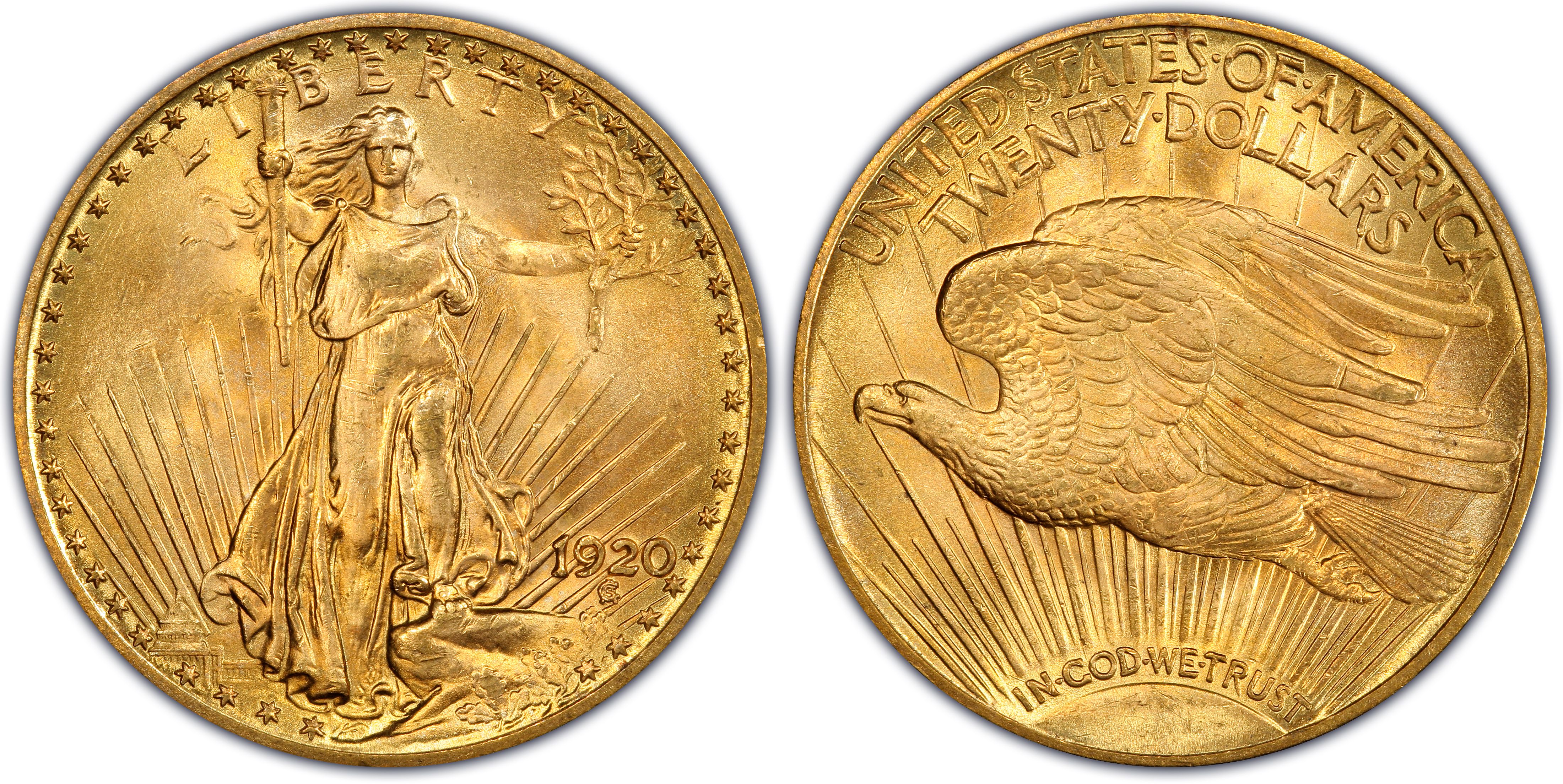 1920 $20 (Regular Strike) St. Gaudens $20 - PCGS CoinFacts