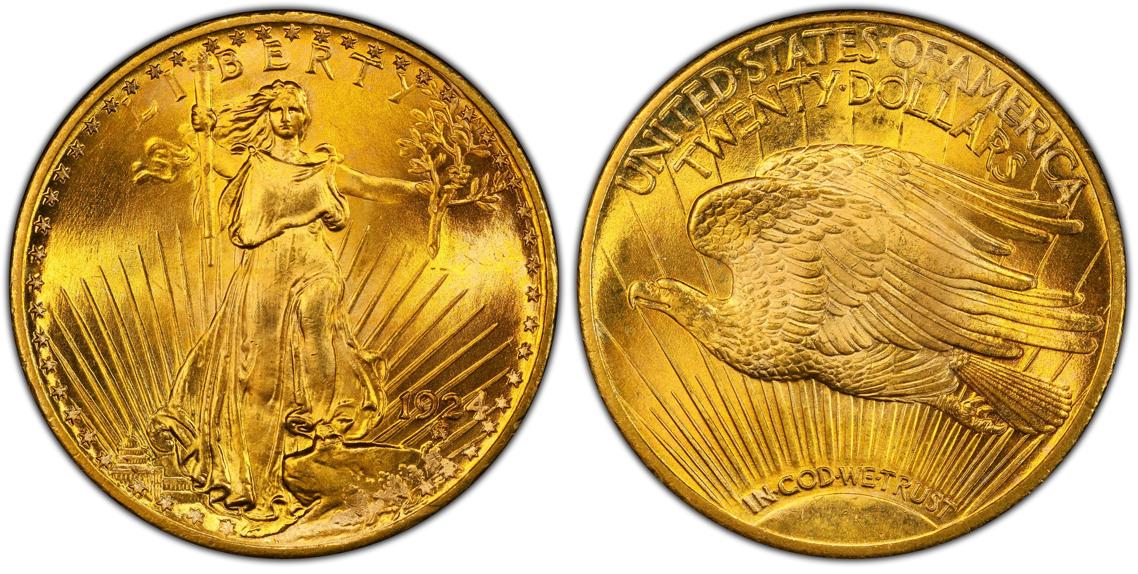 1924 $20 (Regular Strike) St. Gaudens $20 - PCGS CoinFacts