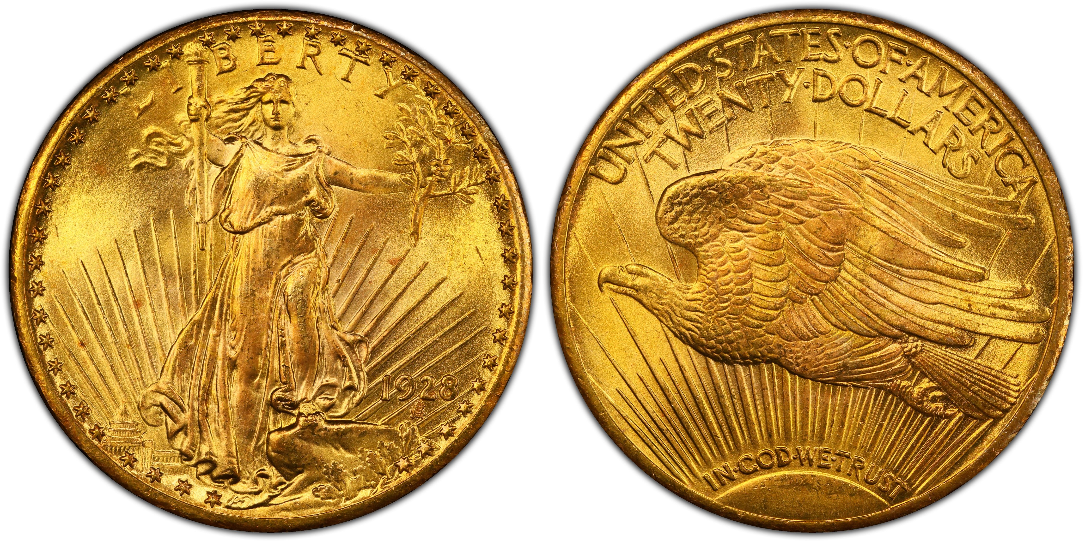 1928 $20 (Regular Strike) St. Gaudens $20 - PCGS CoinFacts