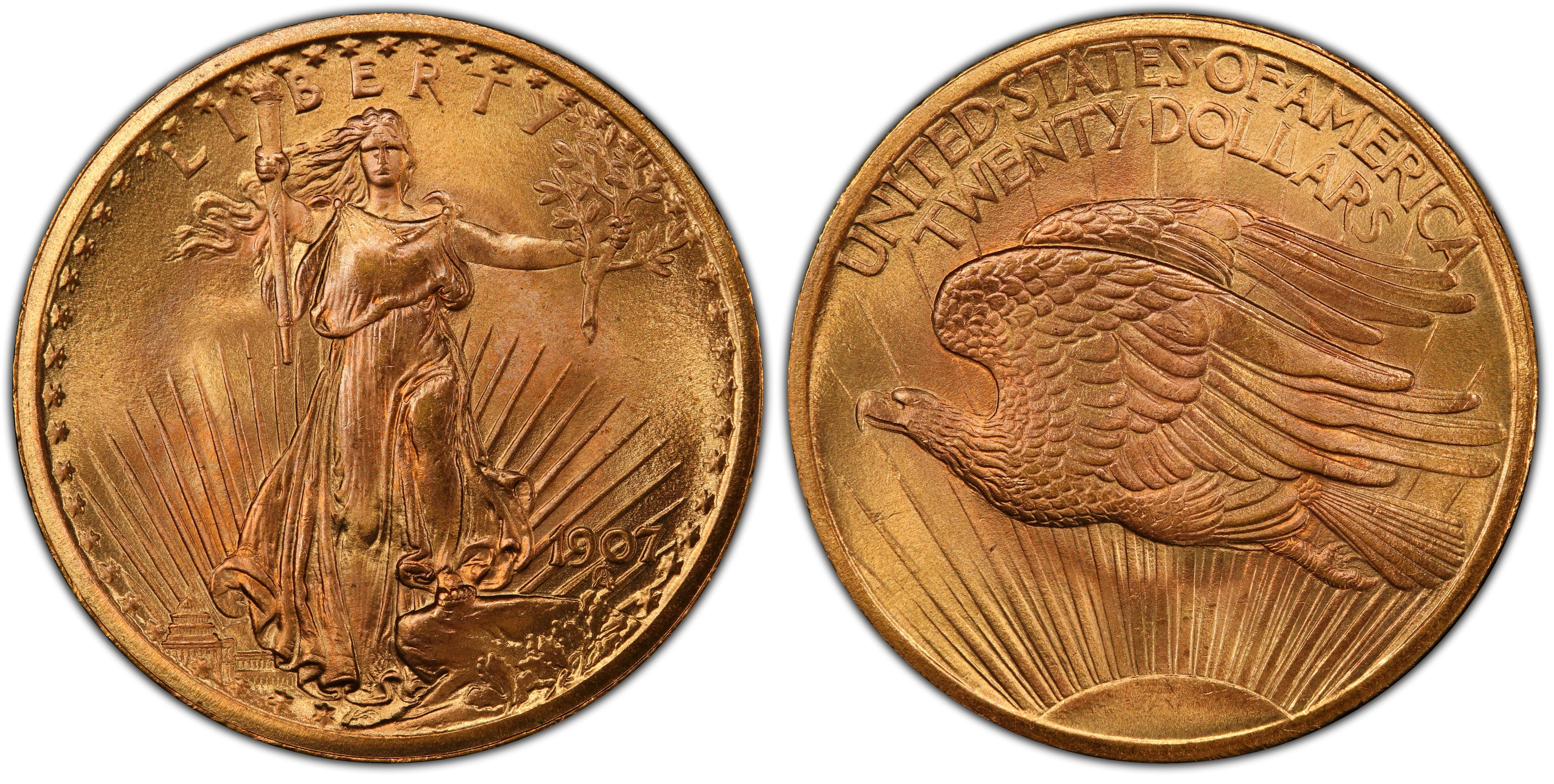 1907 $20 Saint-Gaudens (Regular Strike) St. Gaudens $20 - PCGS CoinFacts