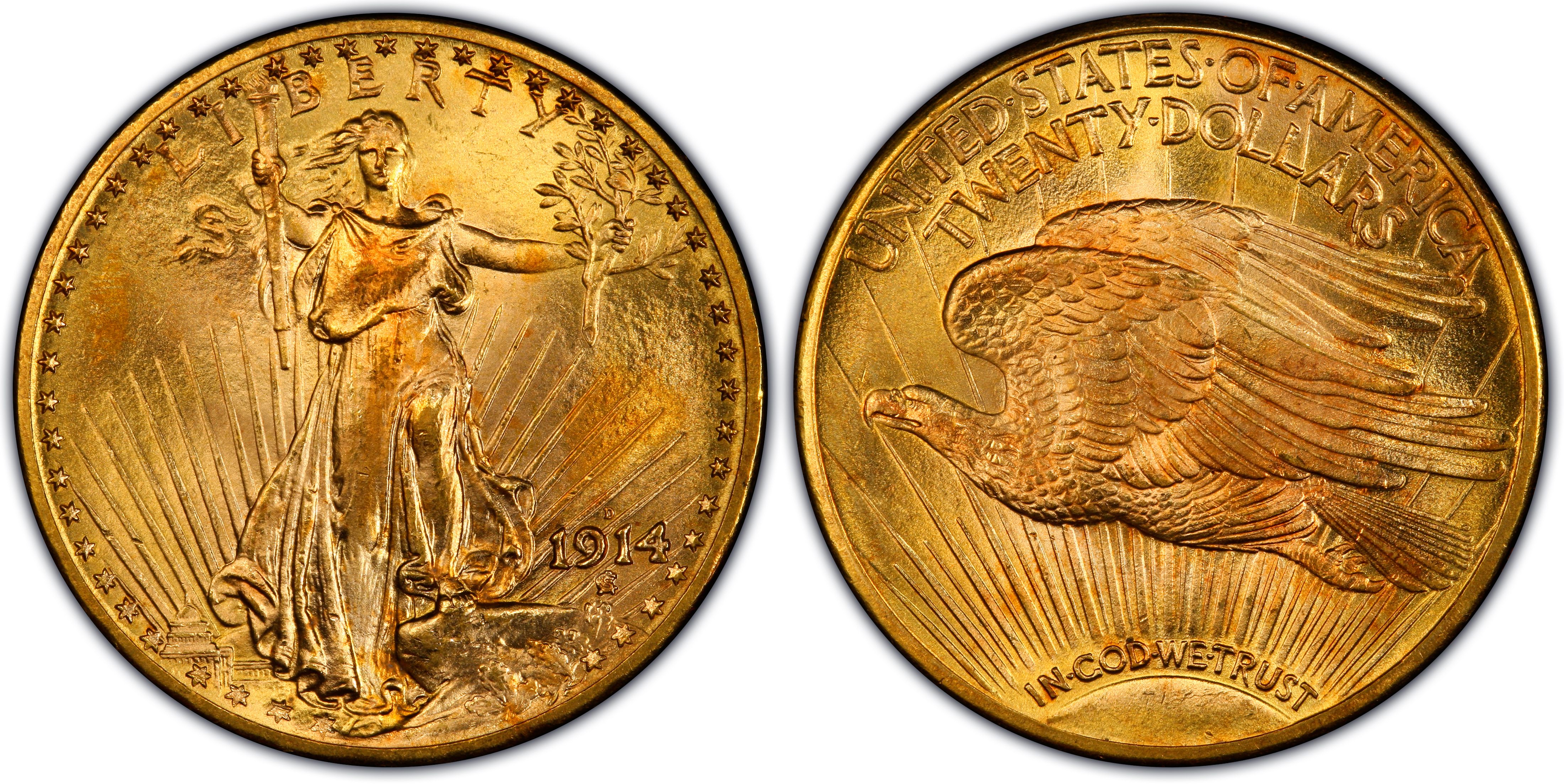 アンティークコイン　SKU　[送料無料]　PCGS　Gold　#17201　MS-64　金貨　Eagle　#got-wr-010193-650-　Saint-Gaudens　$20　1914-D　Double