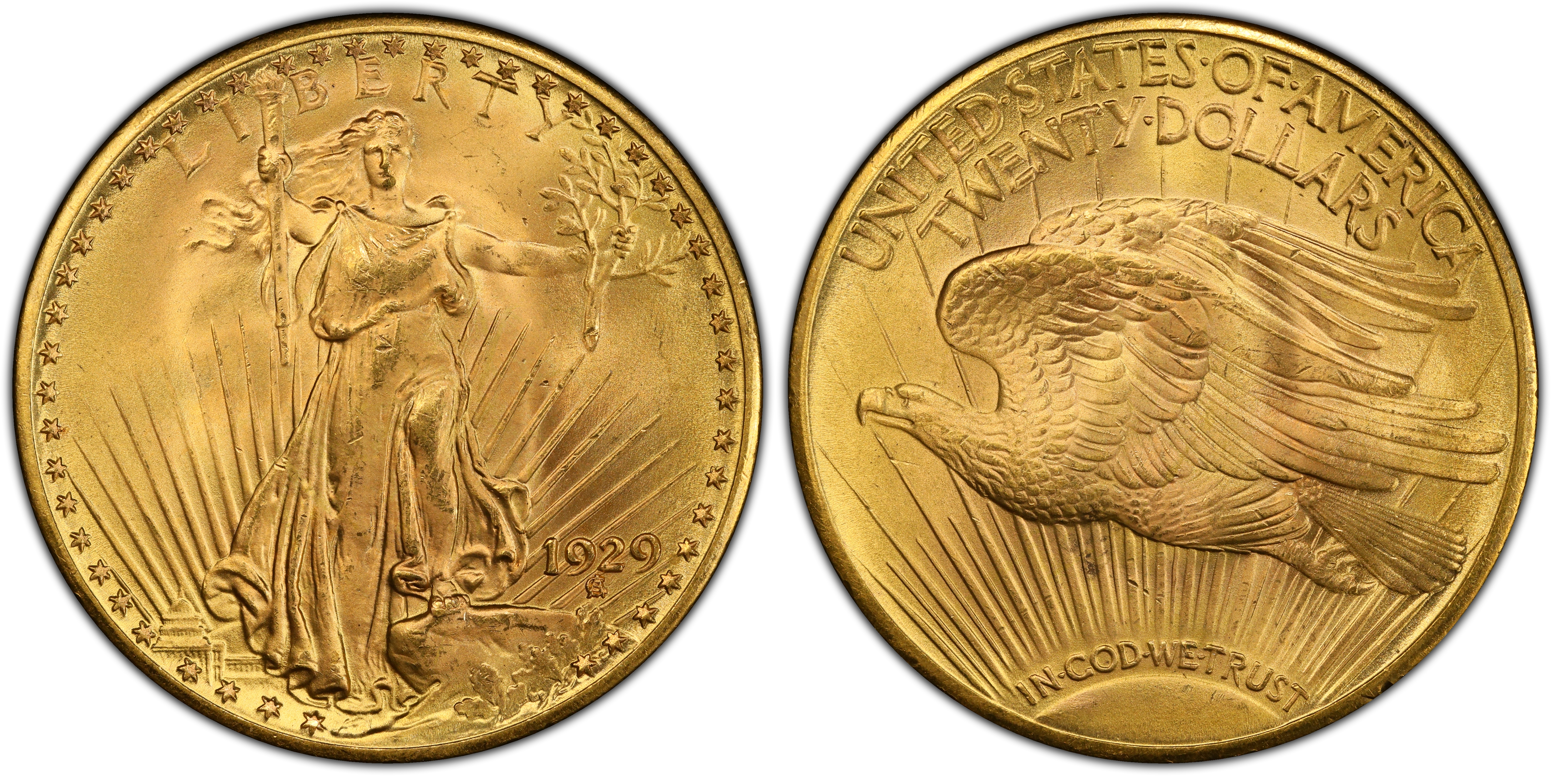 1929 $20 (Regular Strike) St. Gaudens $20 - PCGS CoinFacts