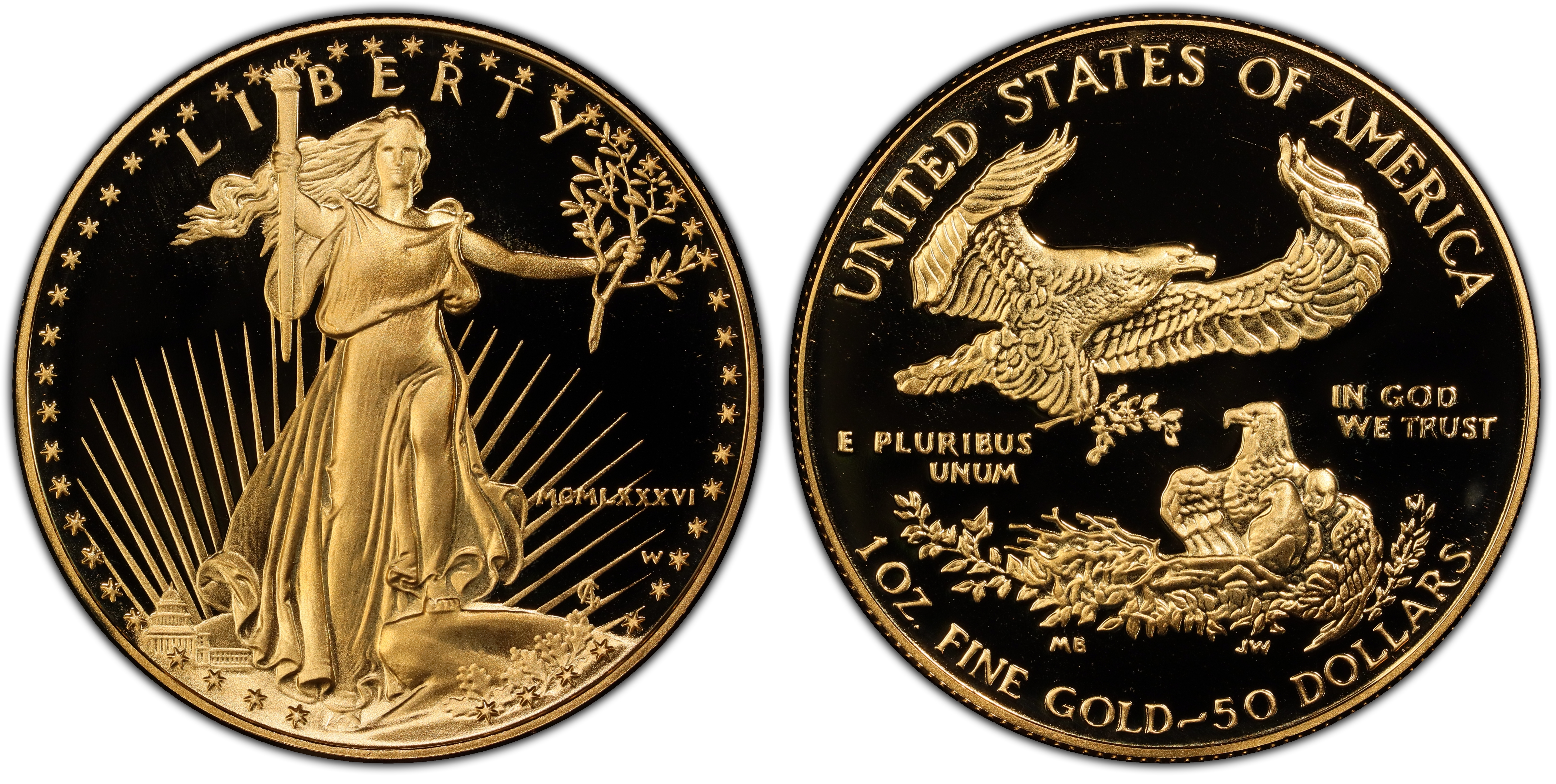 1986-W $50 Gold Eagle, DCAM (Proof) Gold Eagles - PCGS CoinFacts