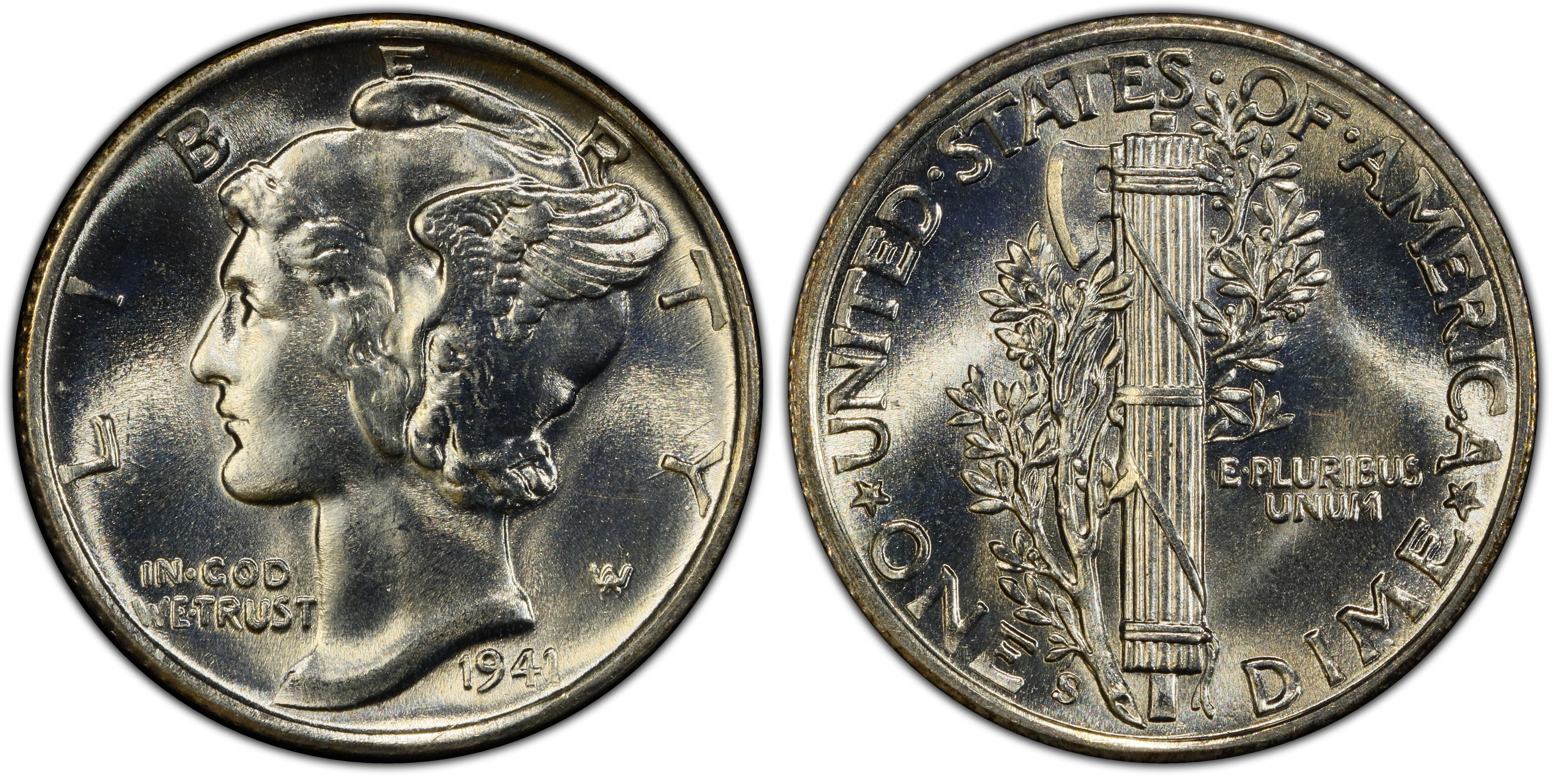 1941-s 10c Large S, Fs-511 (regular Strike) Mercury Dime - Pcgs Coinfacts