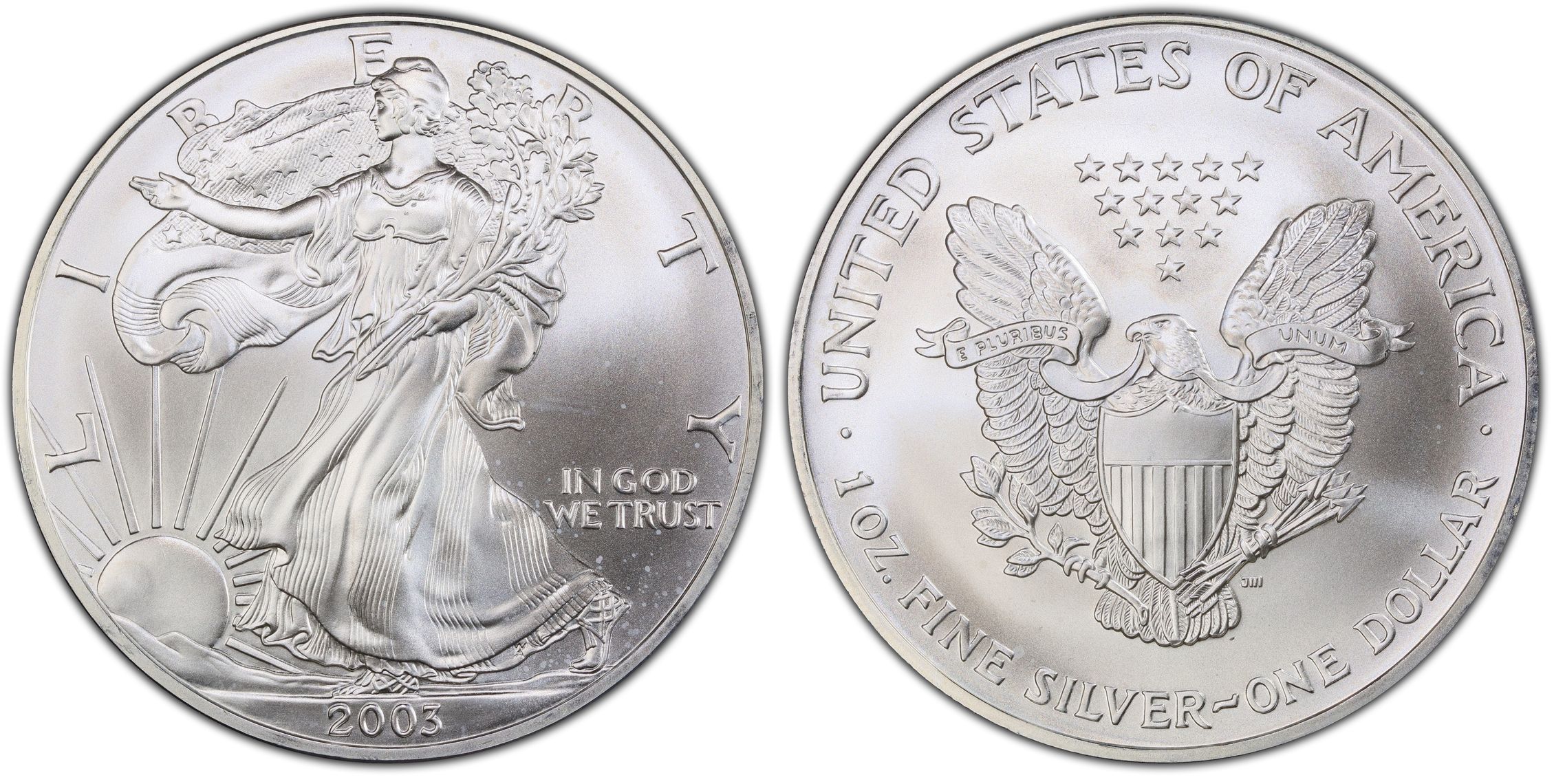 2003 1 Silver Eagle Regular Strike Silver Eagles PCGS CoinFacts