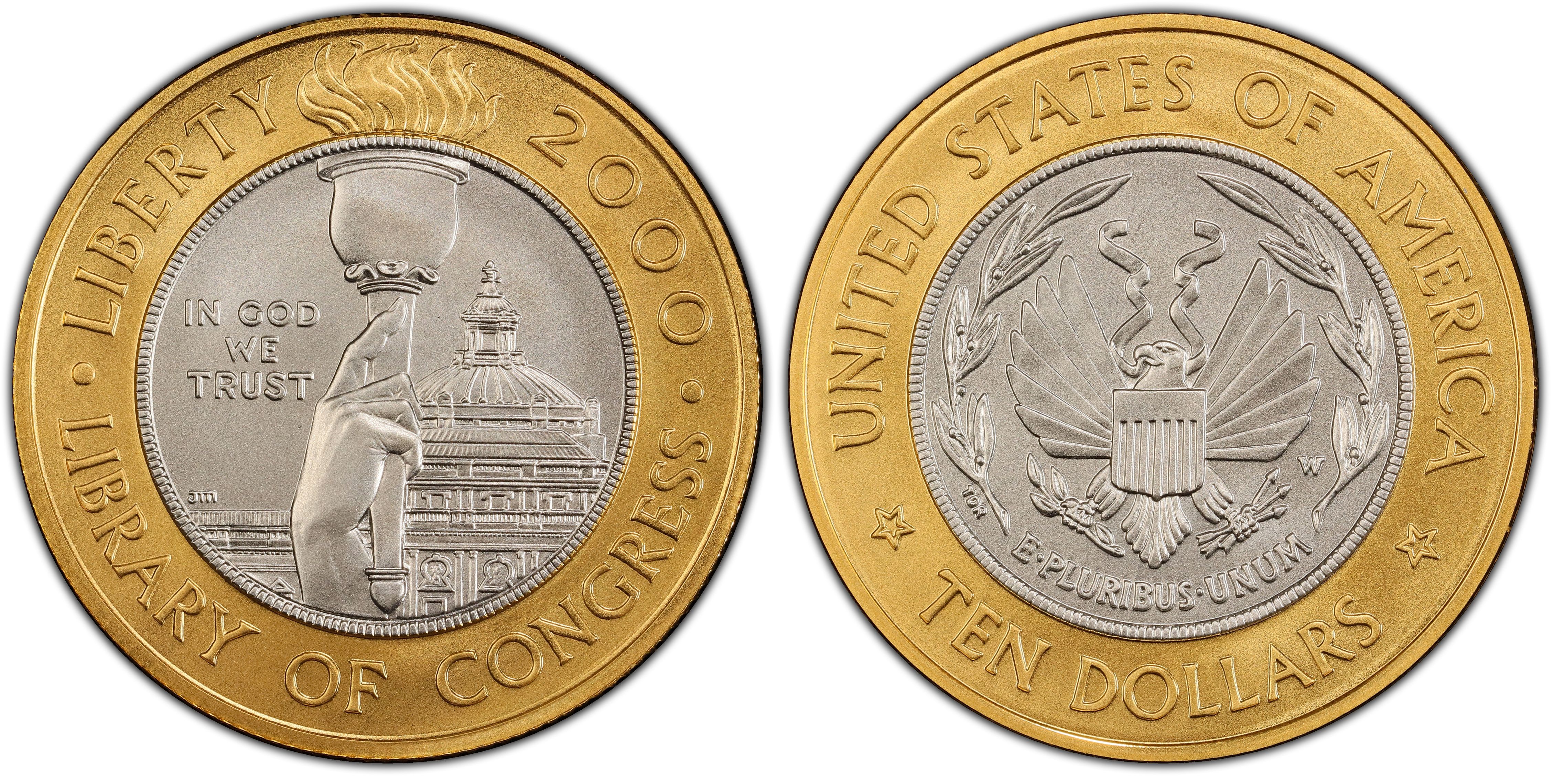 2000-W $10 Library (Regular Strike) Modern Gold Commemorative - PCGS  CoinFacts