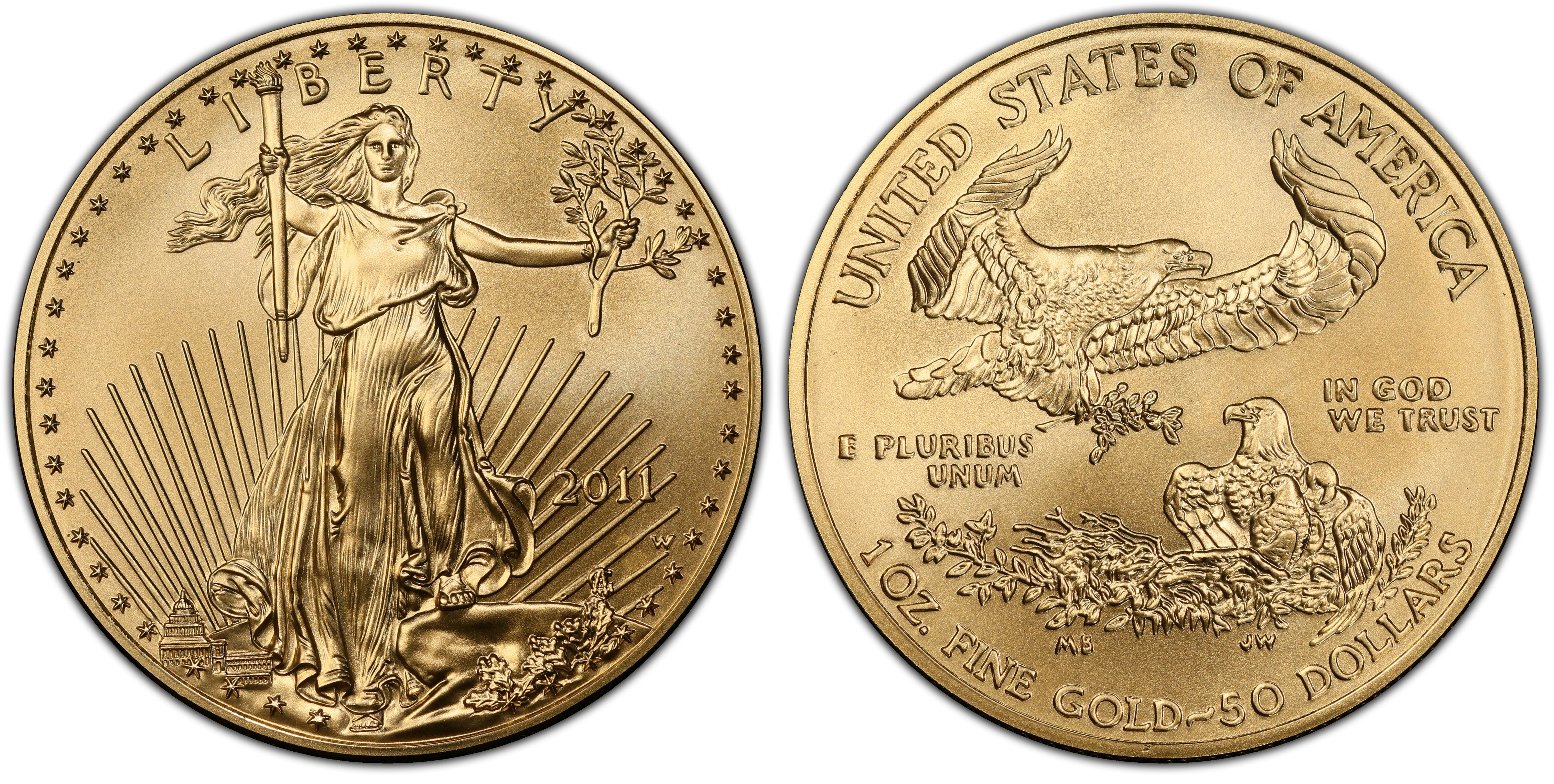 2011-W $50 Burnished Gold Eagle 25th Anniversary (Special Strike