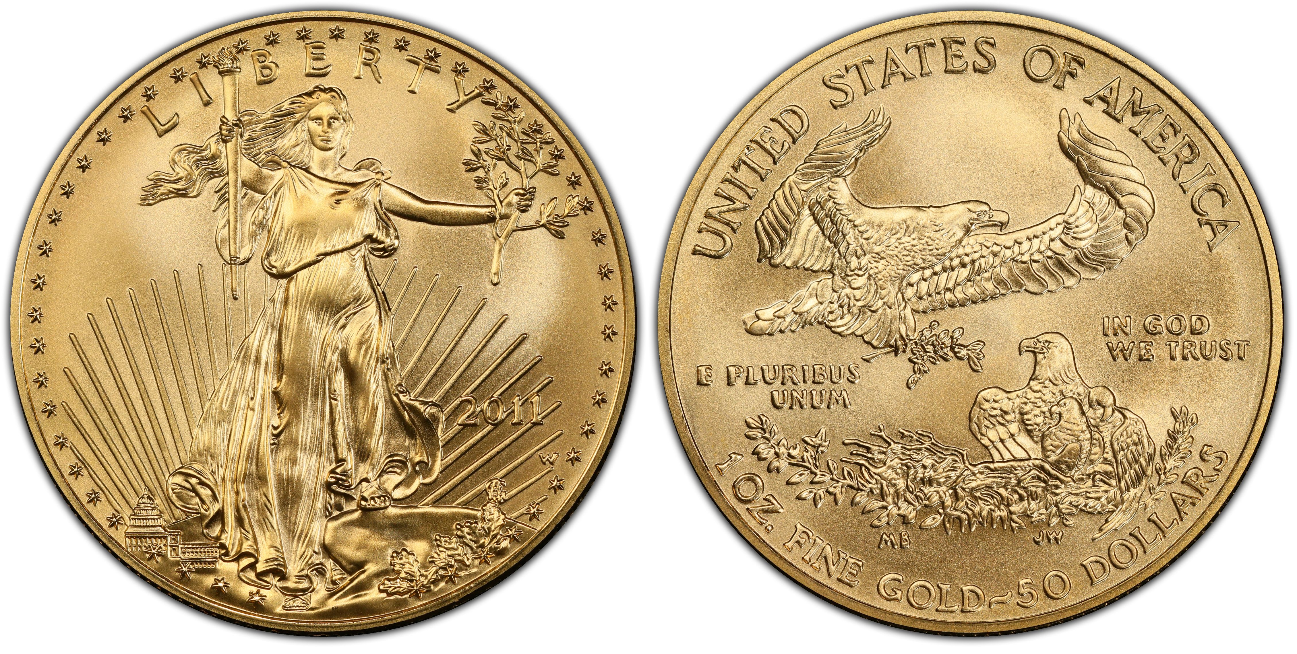 2011-W $50 Burnished Gold Eagle 25th Anniversary (Special Strike