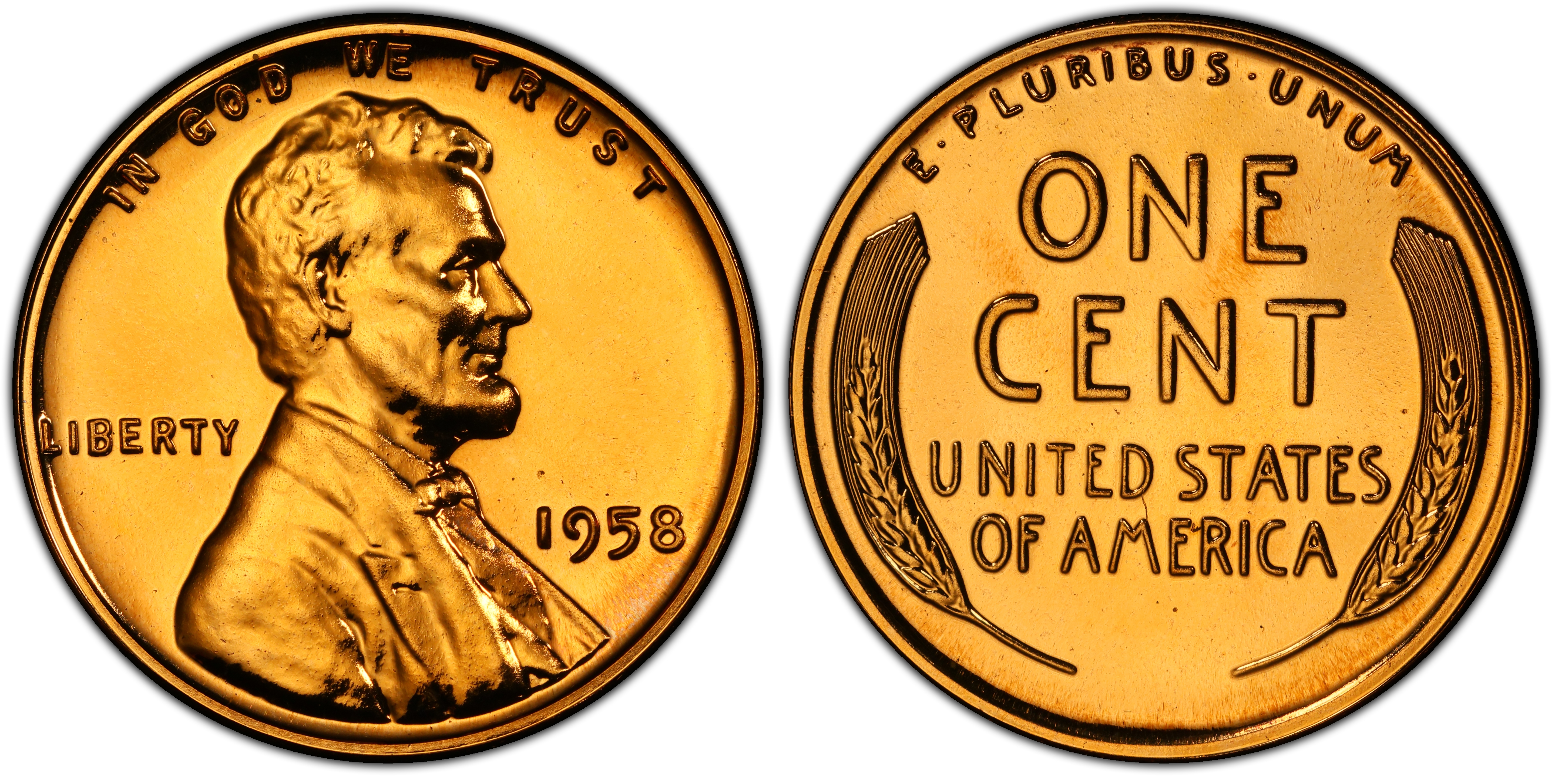 1958 1C RD Proof Lincoln Cent Wheat Reverse PCGS CoinFacts