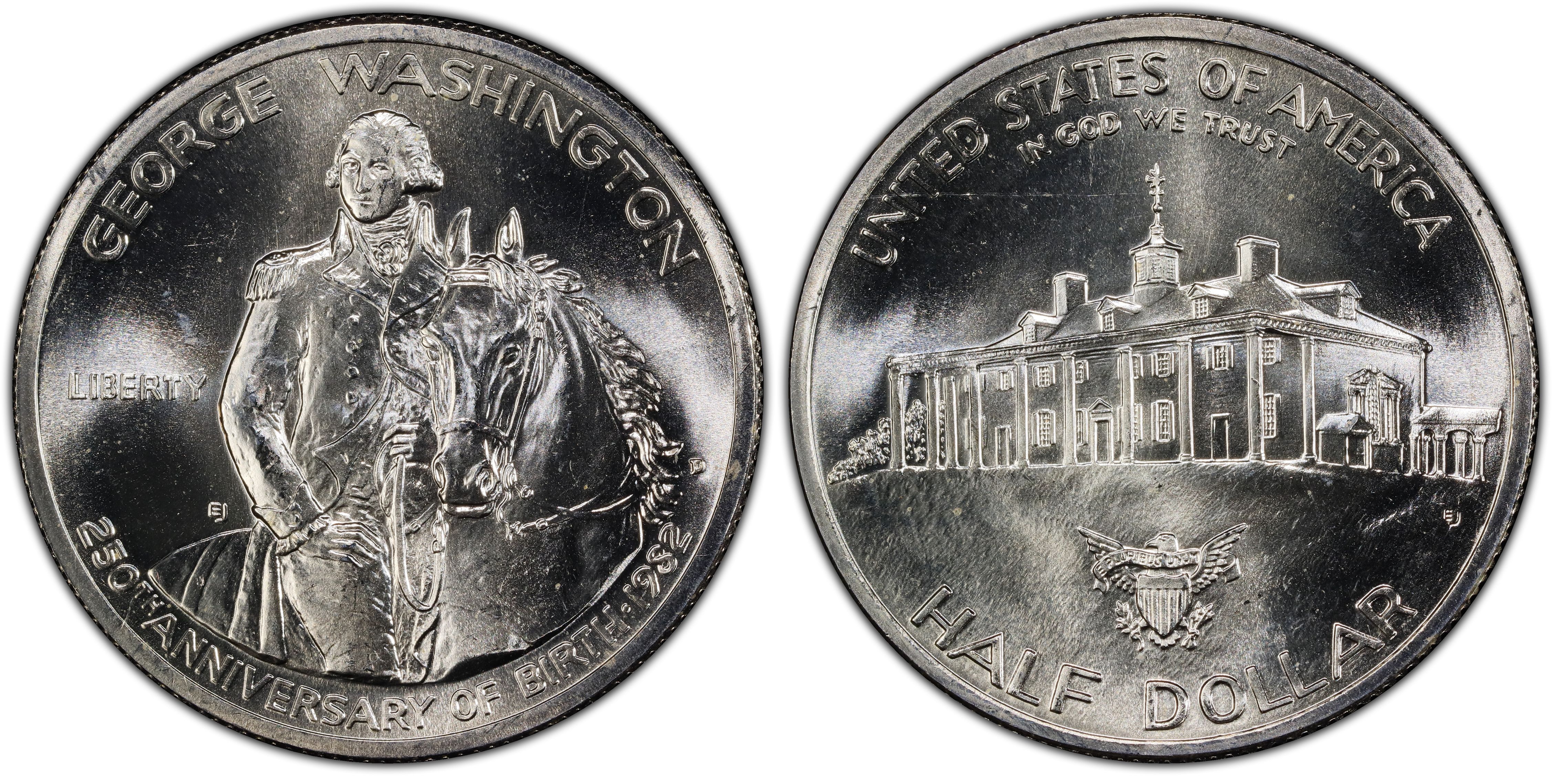 USA $1/2 Dollar 1982 Silver BU George Washington Commemorative