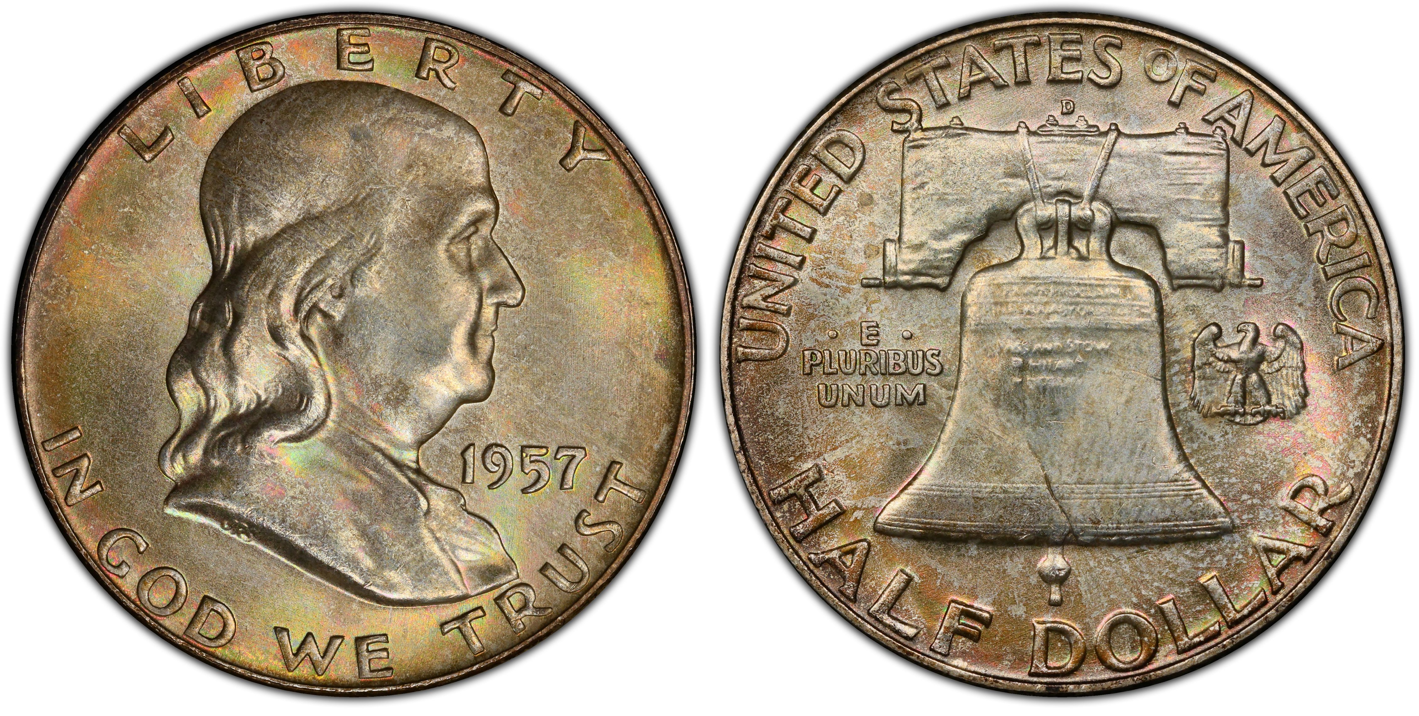 1957-D 50C (Regular Strike) Franklin Half Dollar - PCGS CoinFacts