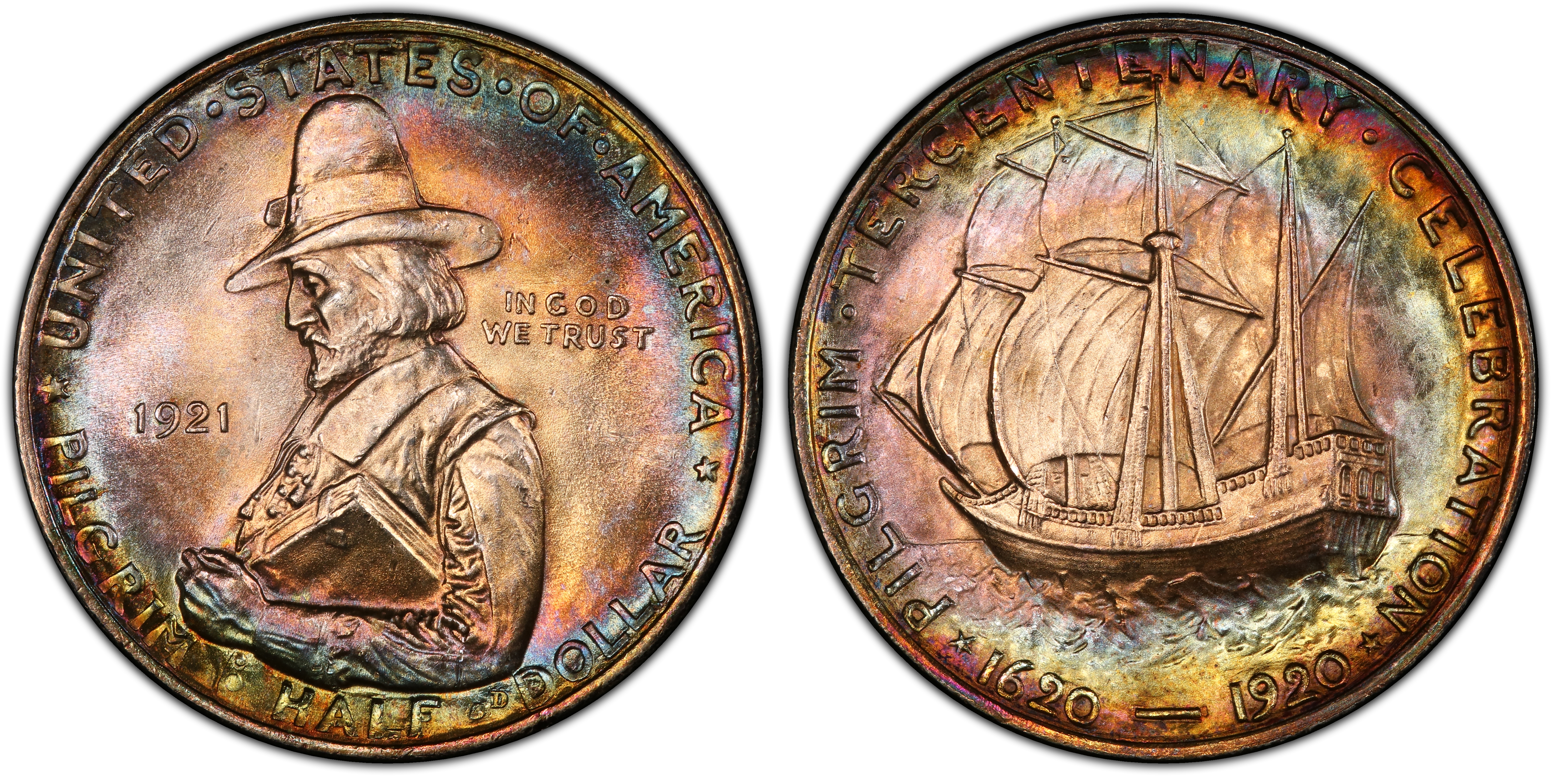 1921 50C Pilgrim (Regular Strike) Silver Commemorative - PCGS