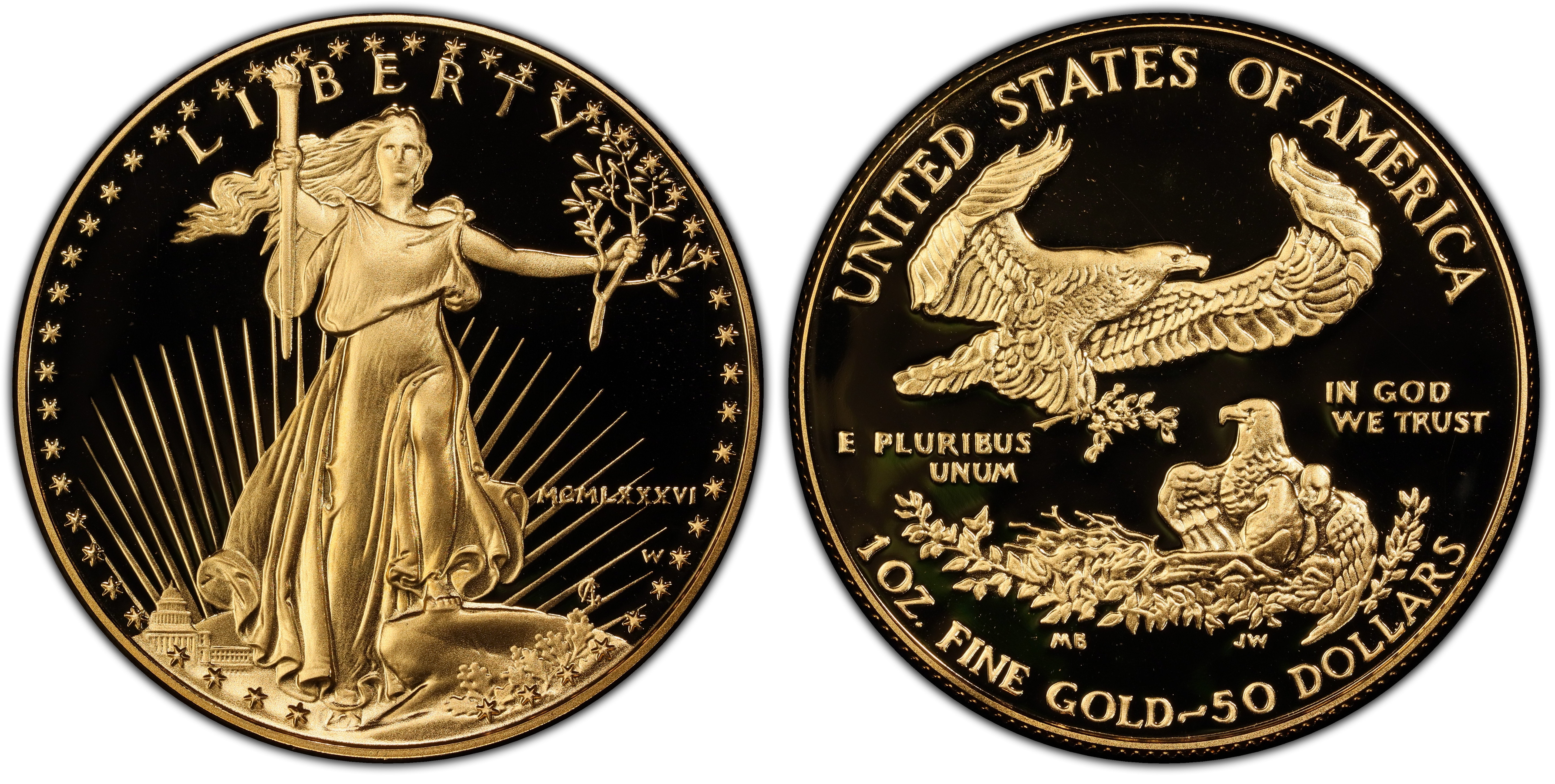 1986-W $50 Gold Eagle, DCAM (Proof) Gold Eagles - PCGS CoinFacts