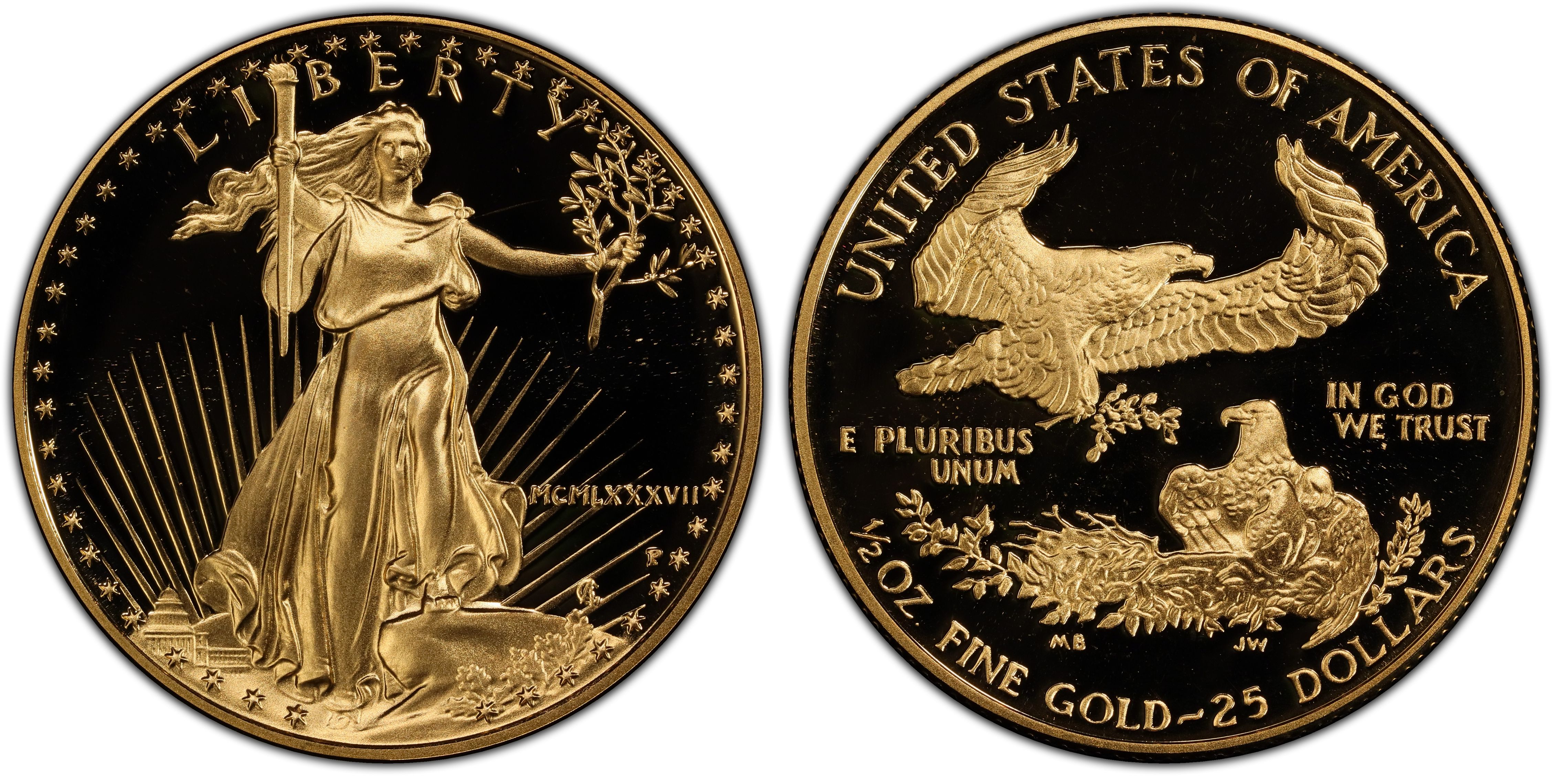 1987-P $25 Gold Eagle, DCAM (Proof) Gold Eagles - PCGS CoinFacts