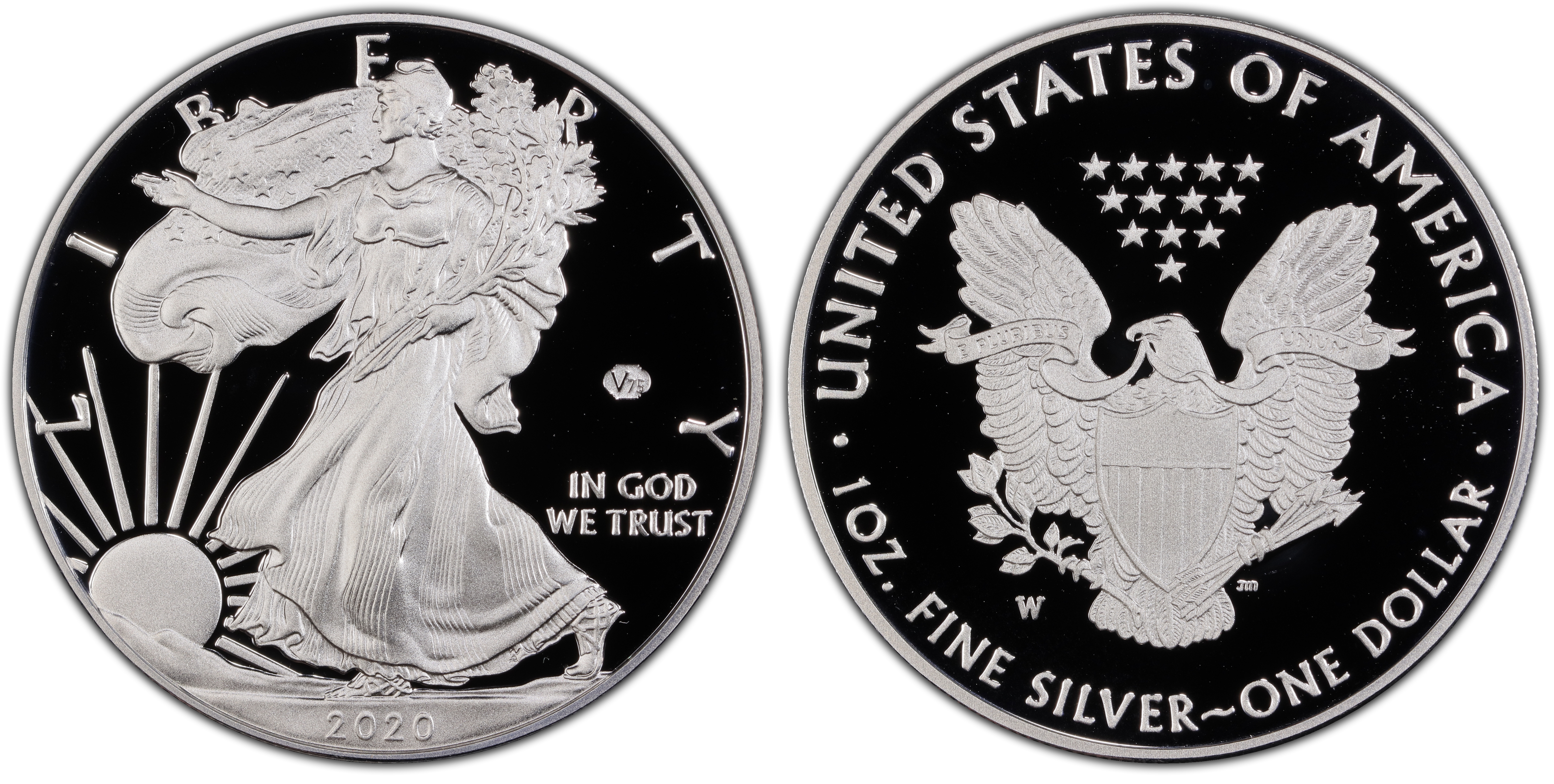 2020W 1 Silver Eagle v75 Privy, DCAM (Proof) Silver Eagles PCGS CoinFacts