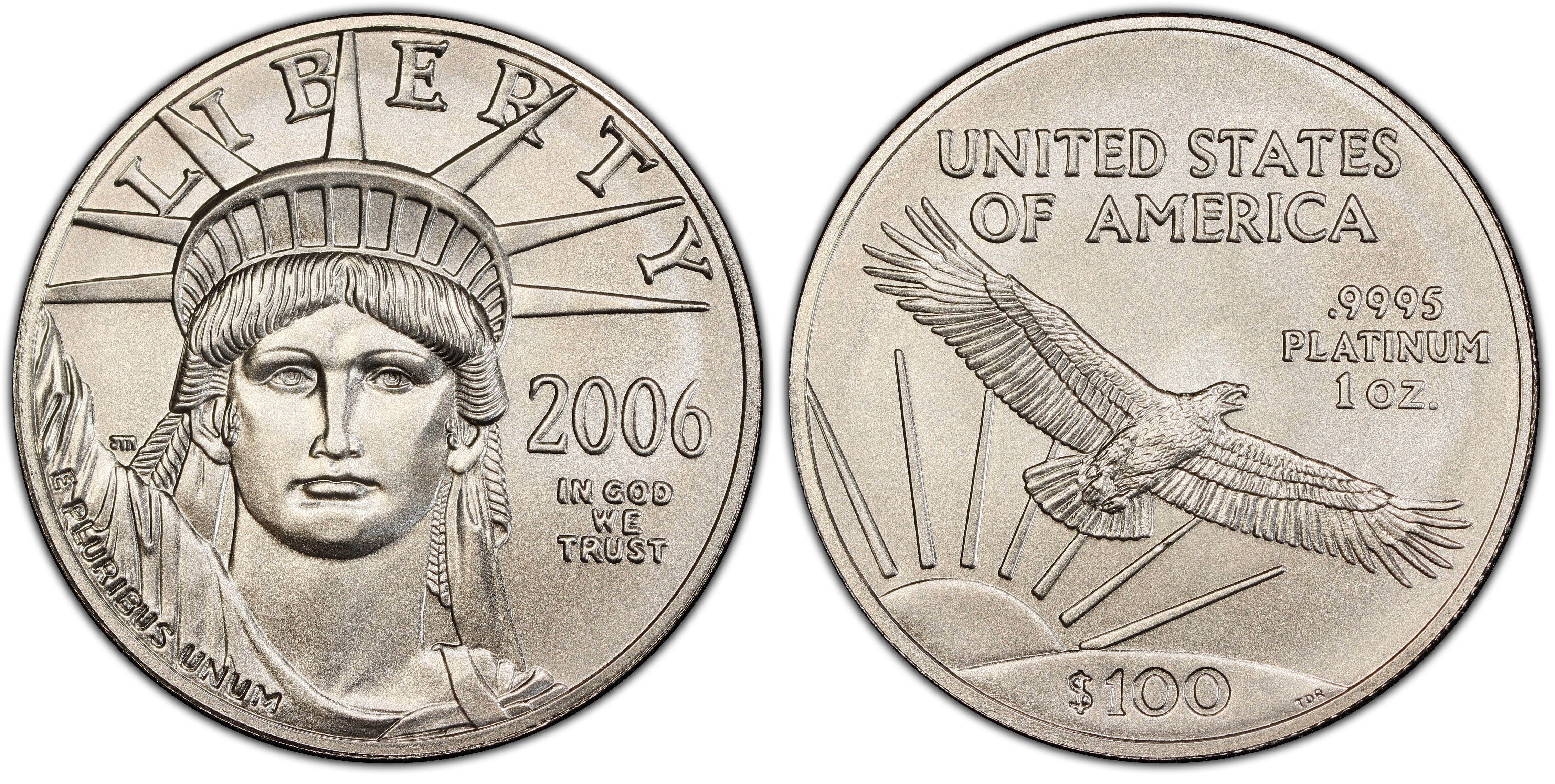 2006 $100 Statue of Liberty (Regular Strike) Platinum Eagles