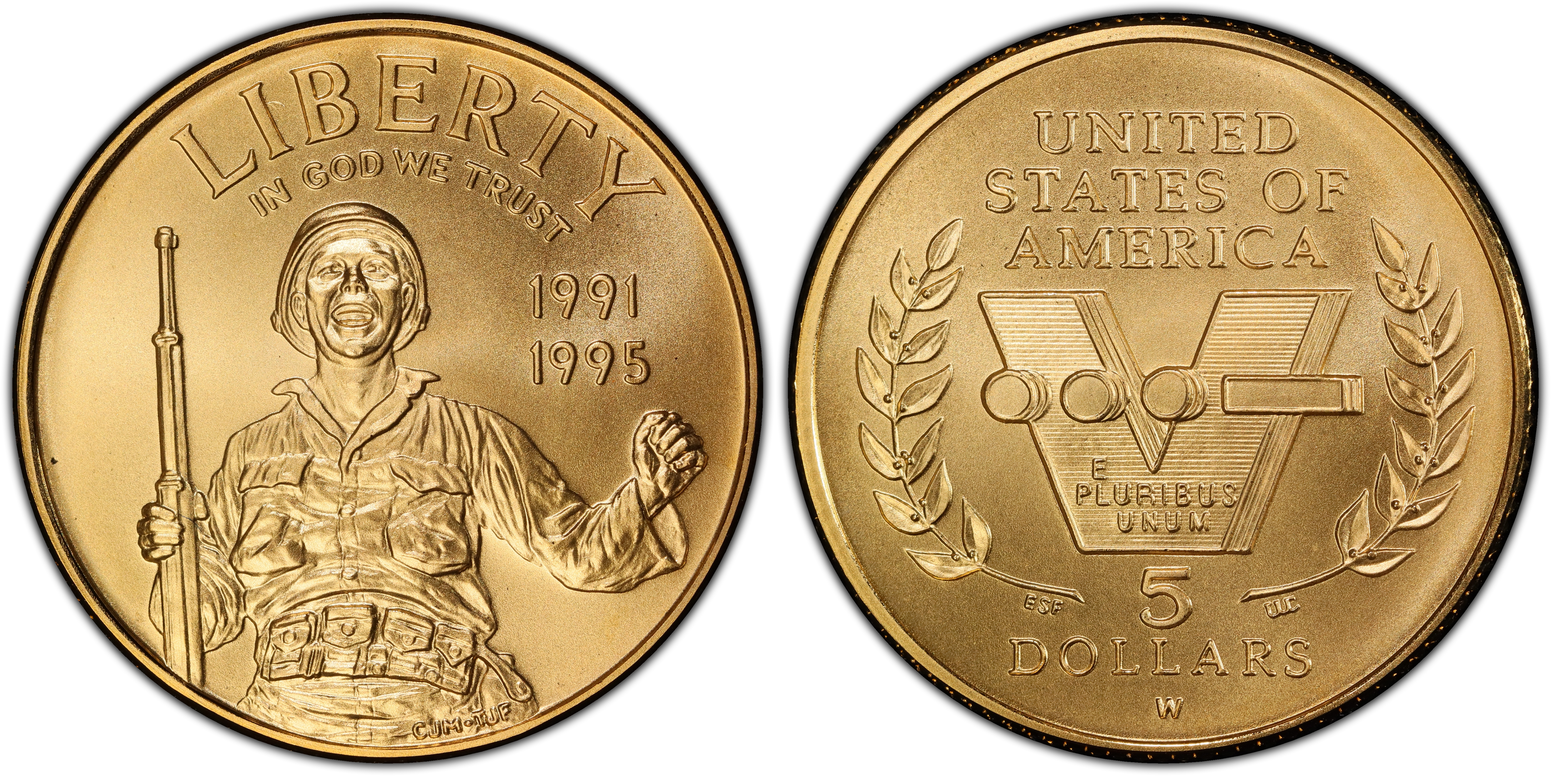 1995-W $5 Civil War (Regular Strike) Modern Gold Commemorative