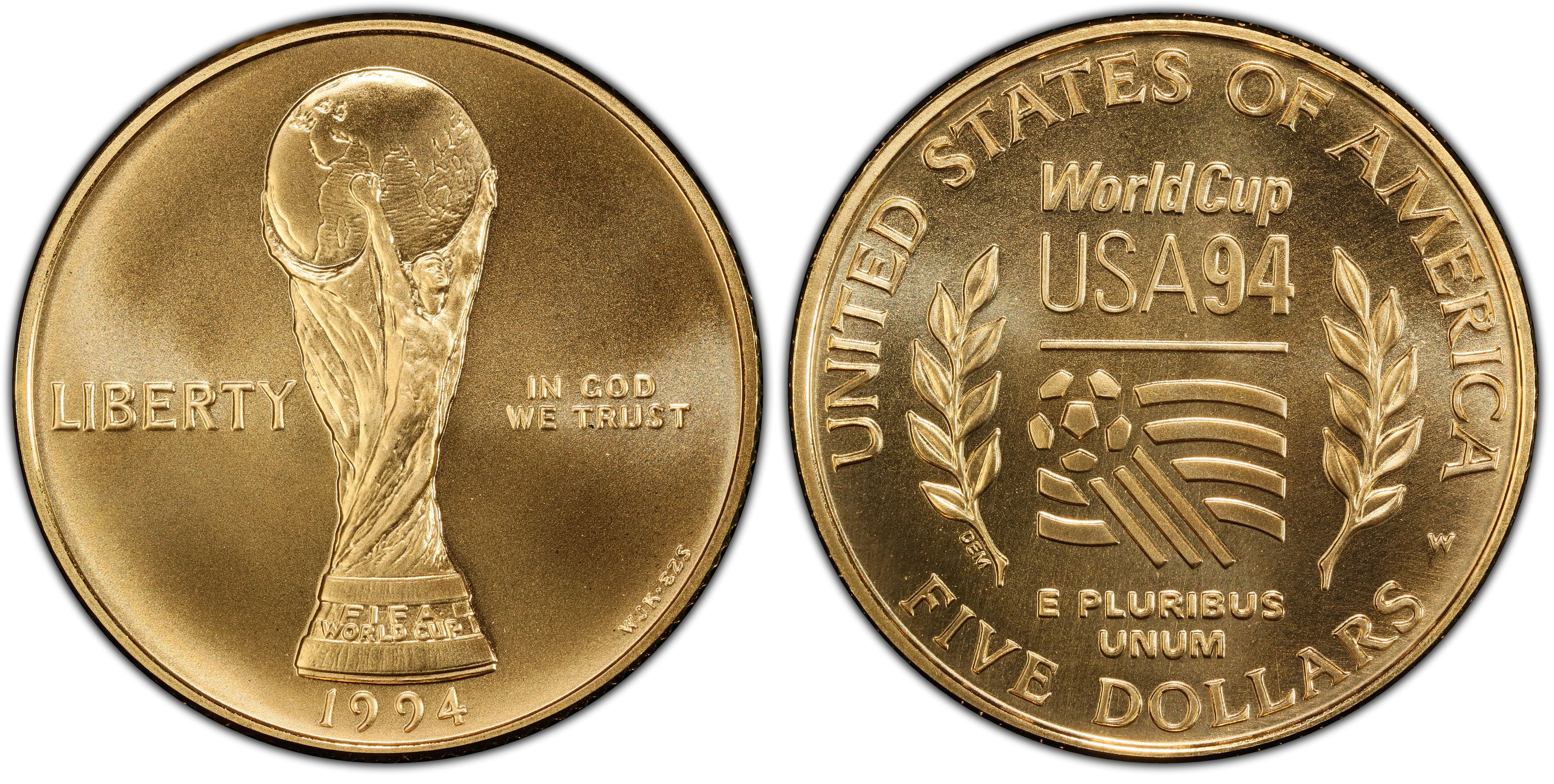 1994-W $5 World Cup (Regular Strike) Modern Gold Commemorative