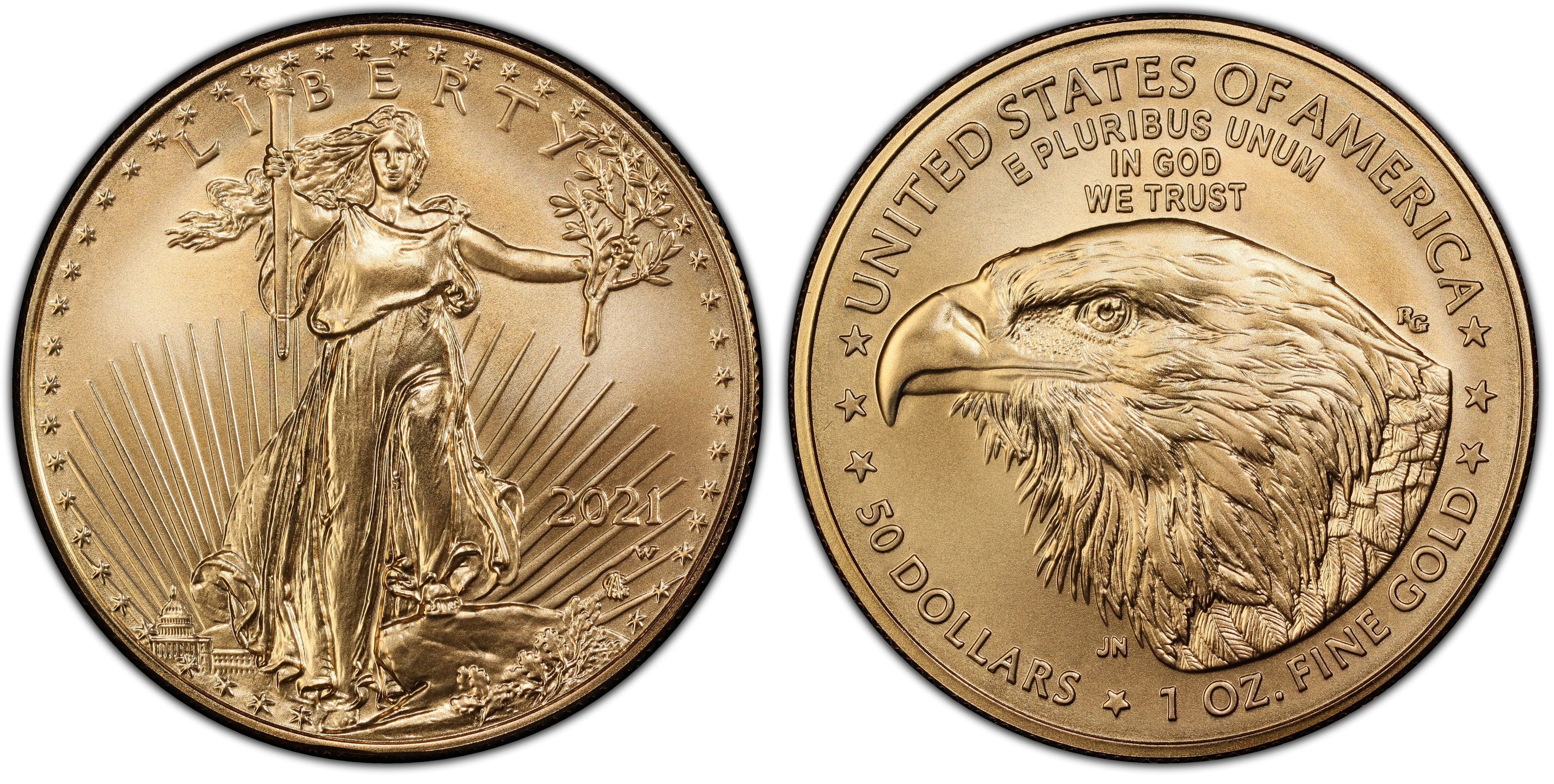 2021-W $50 Burnished Gold Eagle - Type 2 (Special Strike) Gold