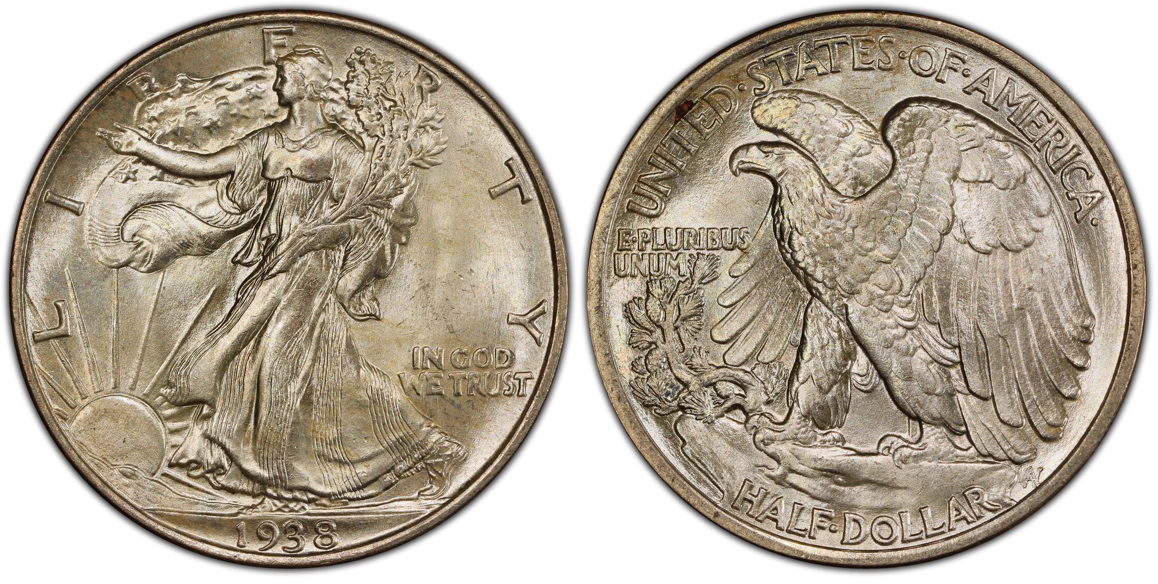 1938 50C (Regular Strike) Walking Liberty Half Dollar - PCGS CoinFacts