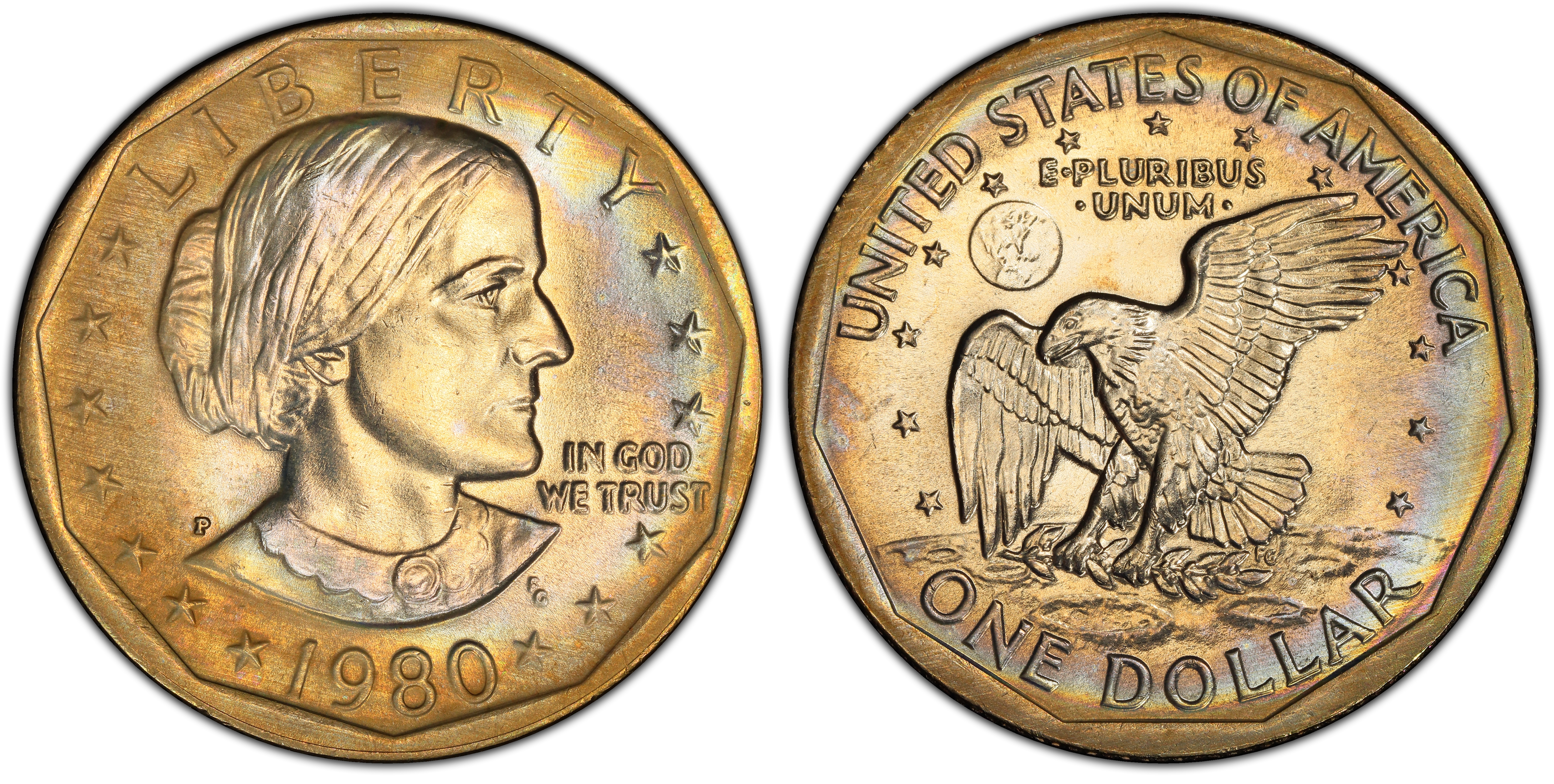 1980 P SBA 1 Regular Strike Susan B. Anthony Dollar PCGS CoinFacts