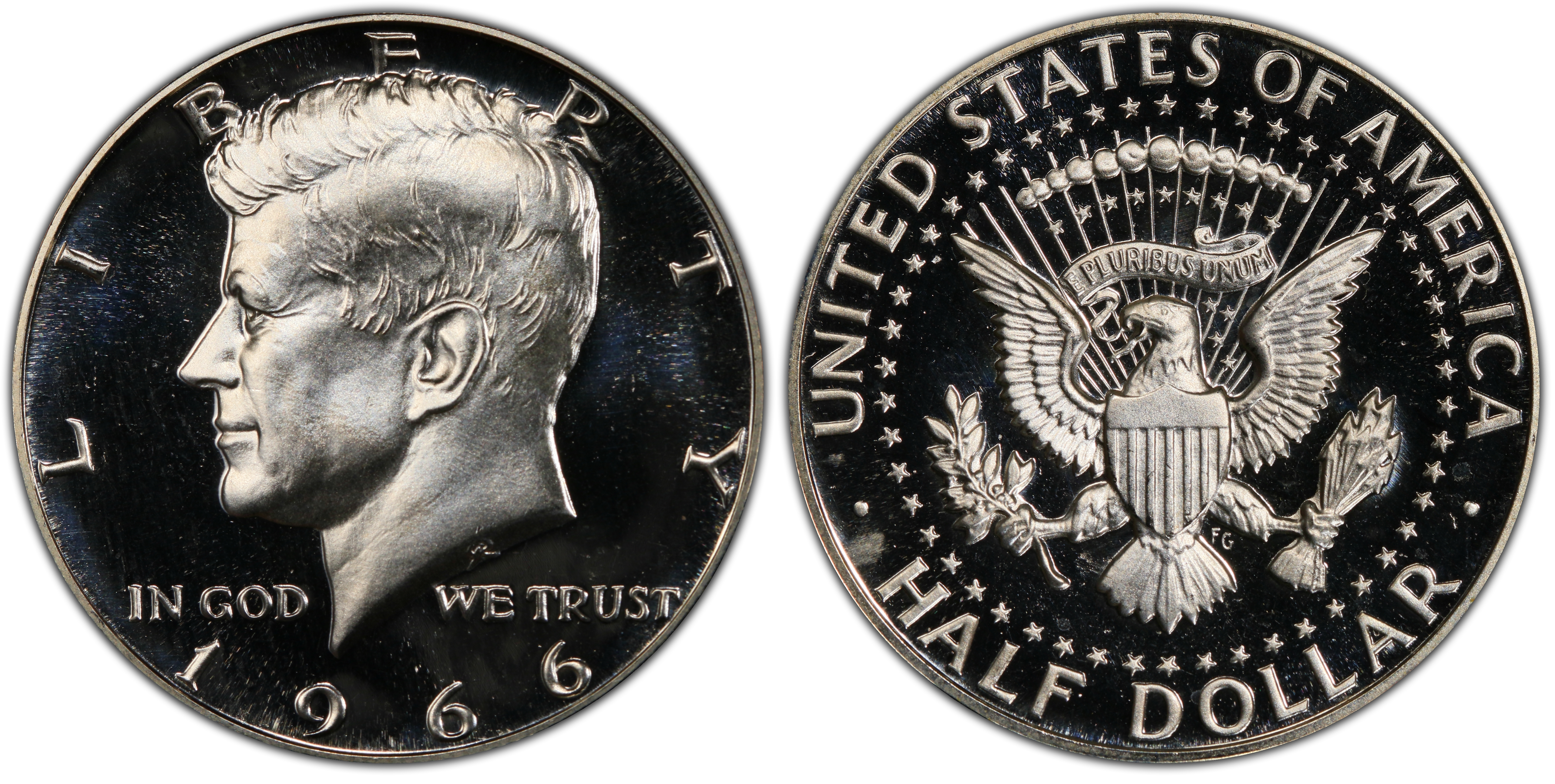 1966 50C SMS, DCAM (Special Strike) Kennedy Half Dollar - PCGS