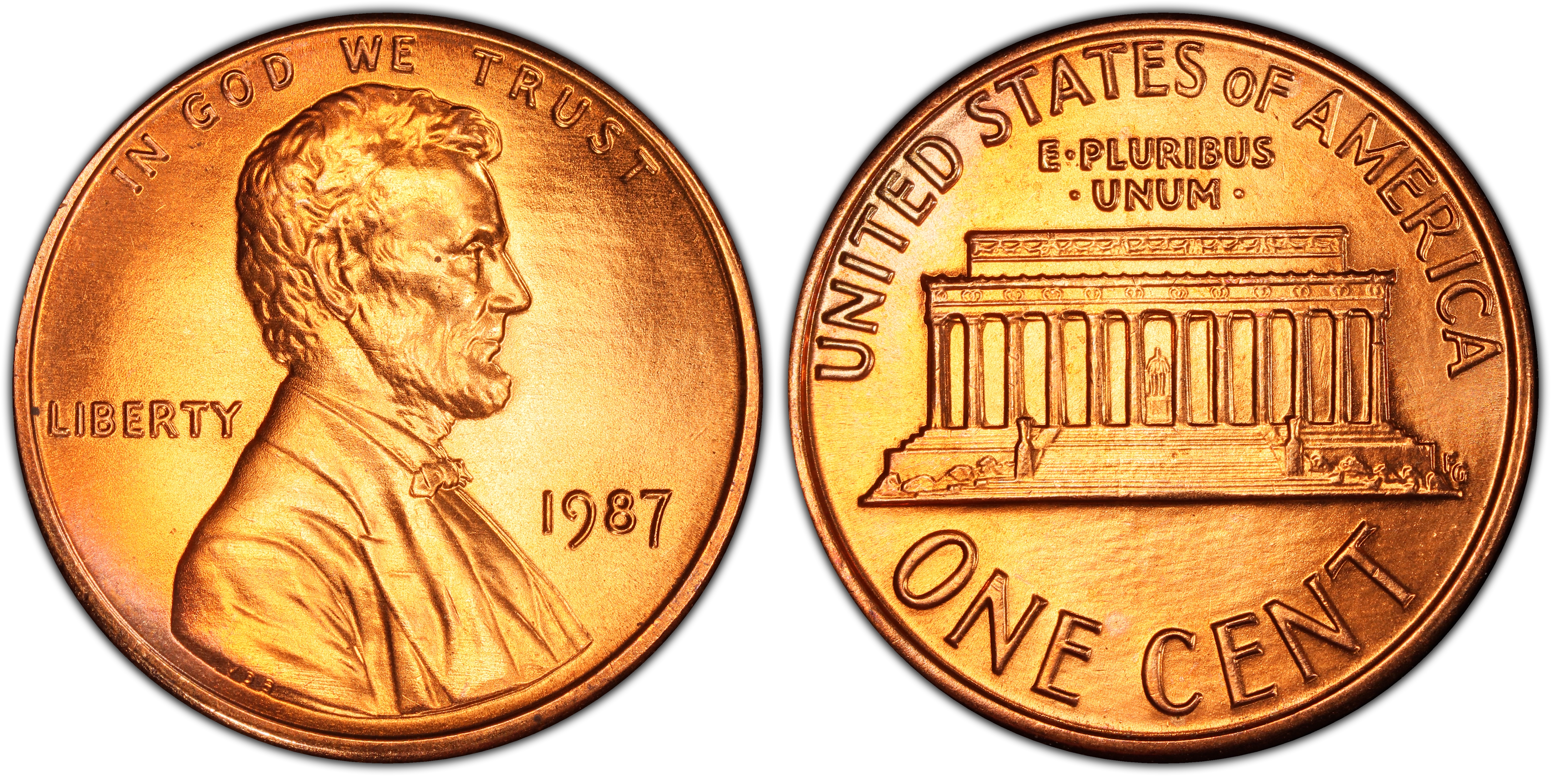 1987 1C, RD (Regular Strike) Lincoln Cent (Modern) - PCGS CoinFacts