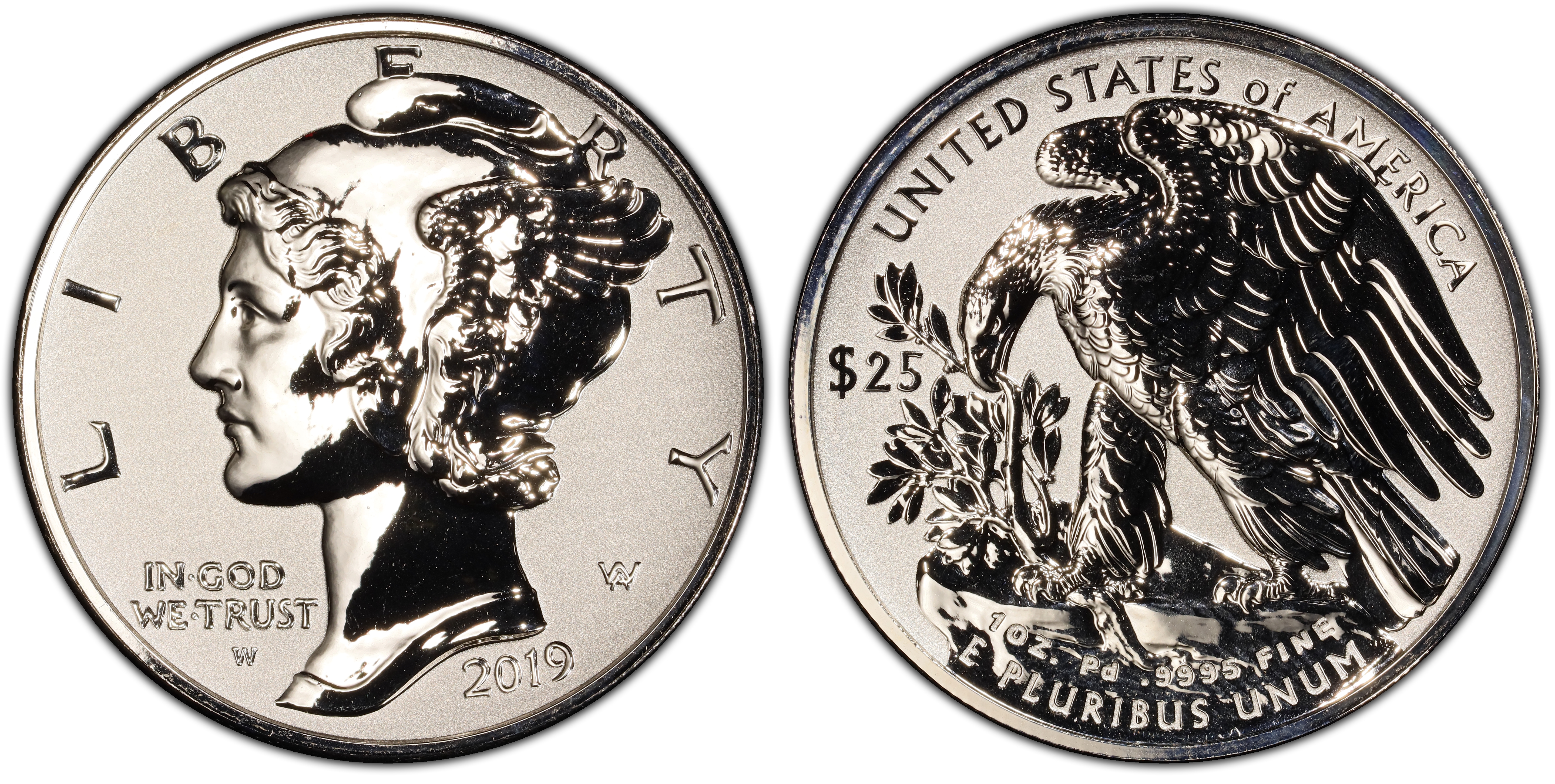 2019-W $25 Palladium, Reverse Proof (Proof) Palladium $25 Eagle