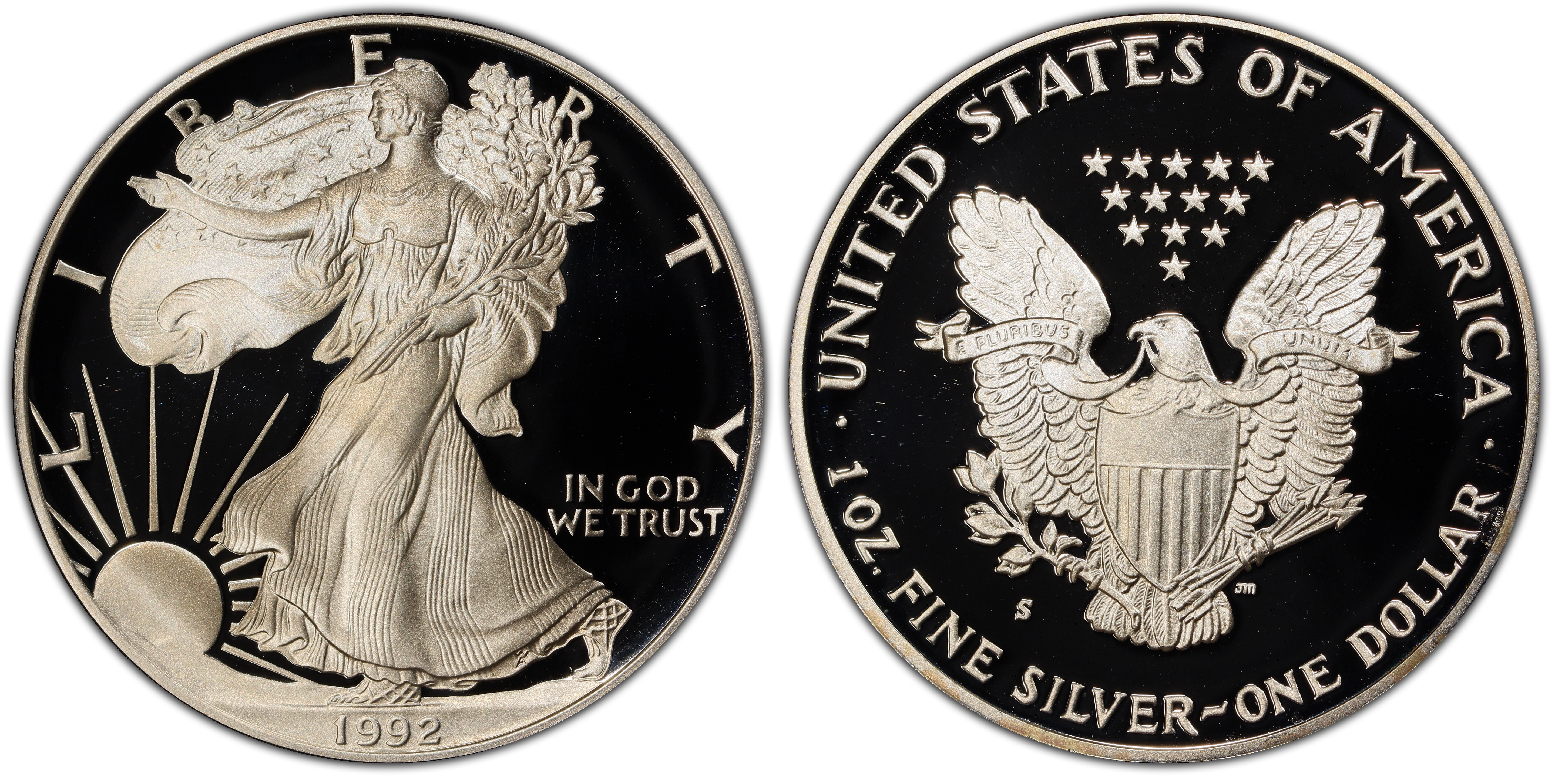 1992 S 1 Silver Eagle DCAM Proof Silver Eagles PCGS CoinFacts