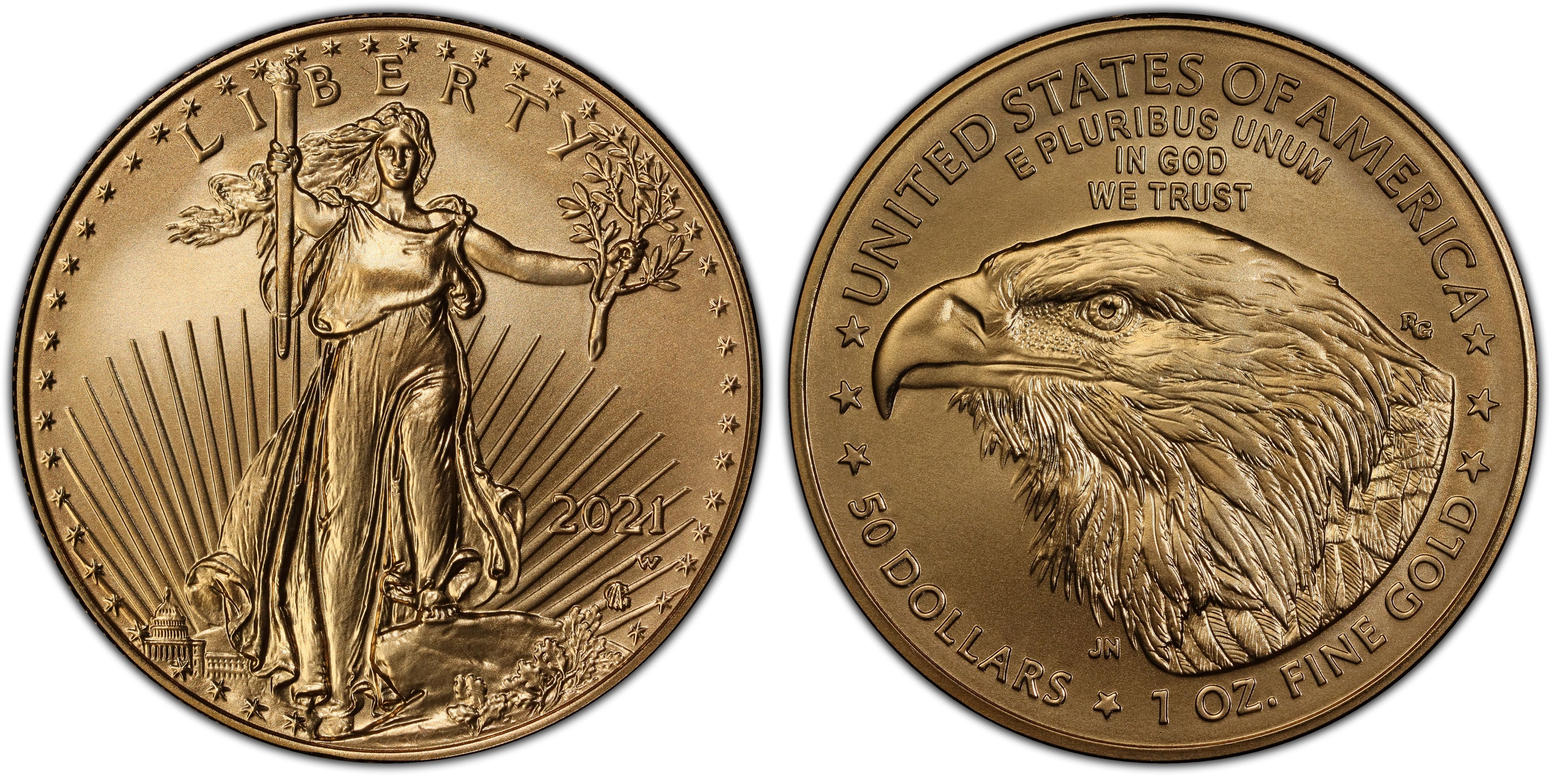 2021-W $50 Burnished Gold Eagle - Type 2 (Special Strike) Gold