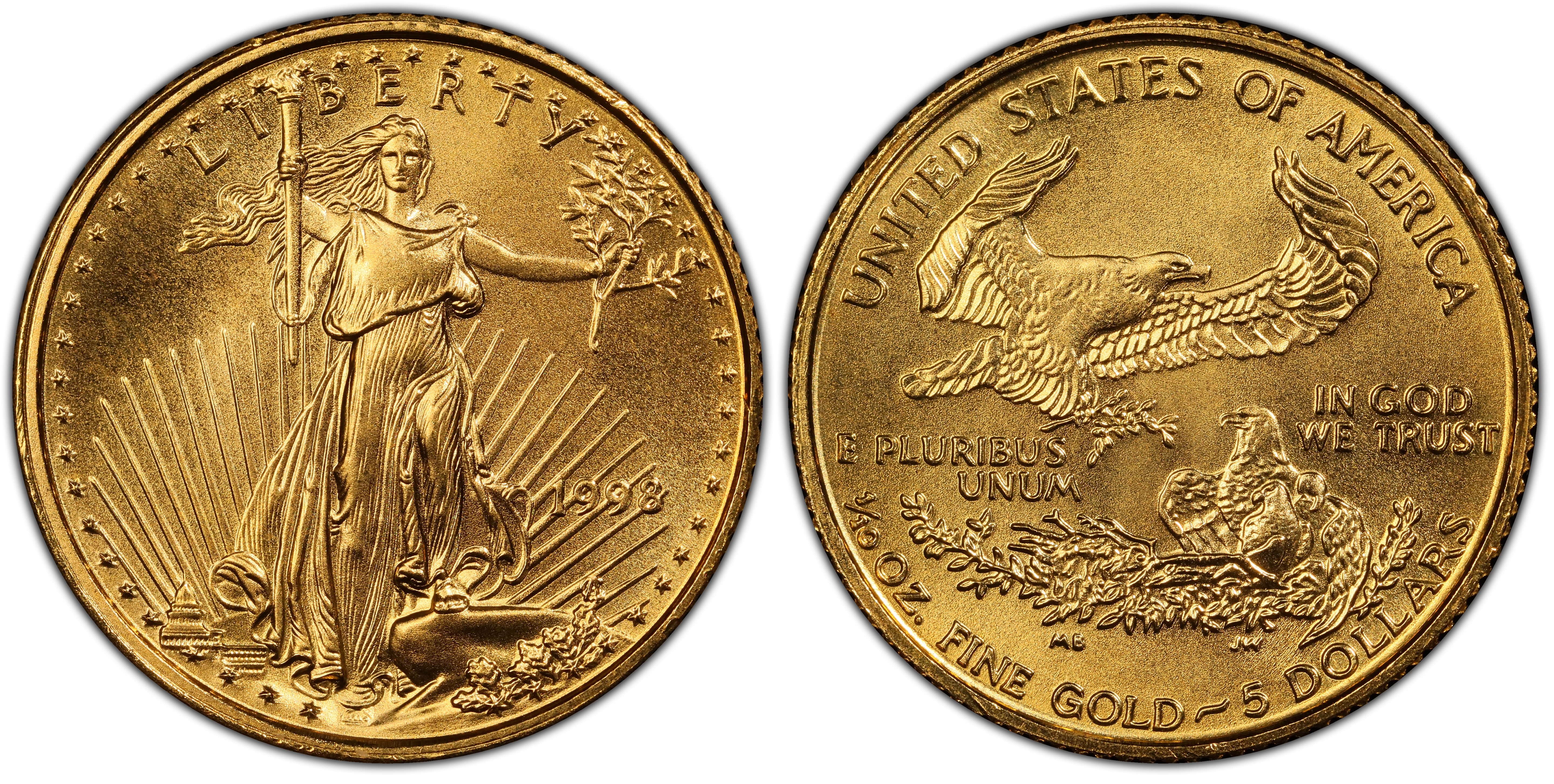 1998 5 Gold Eagle Regular Strike Gold Eagles PCGS CoinFacts